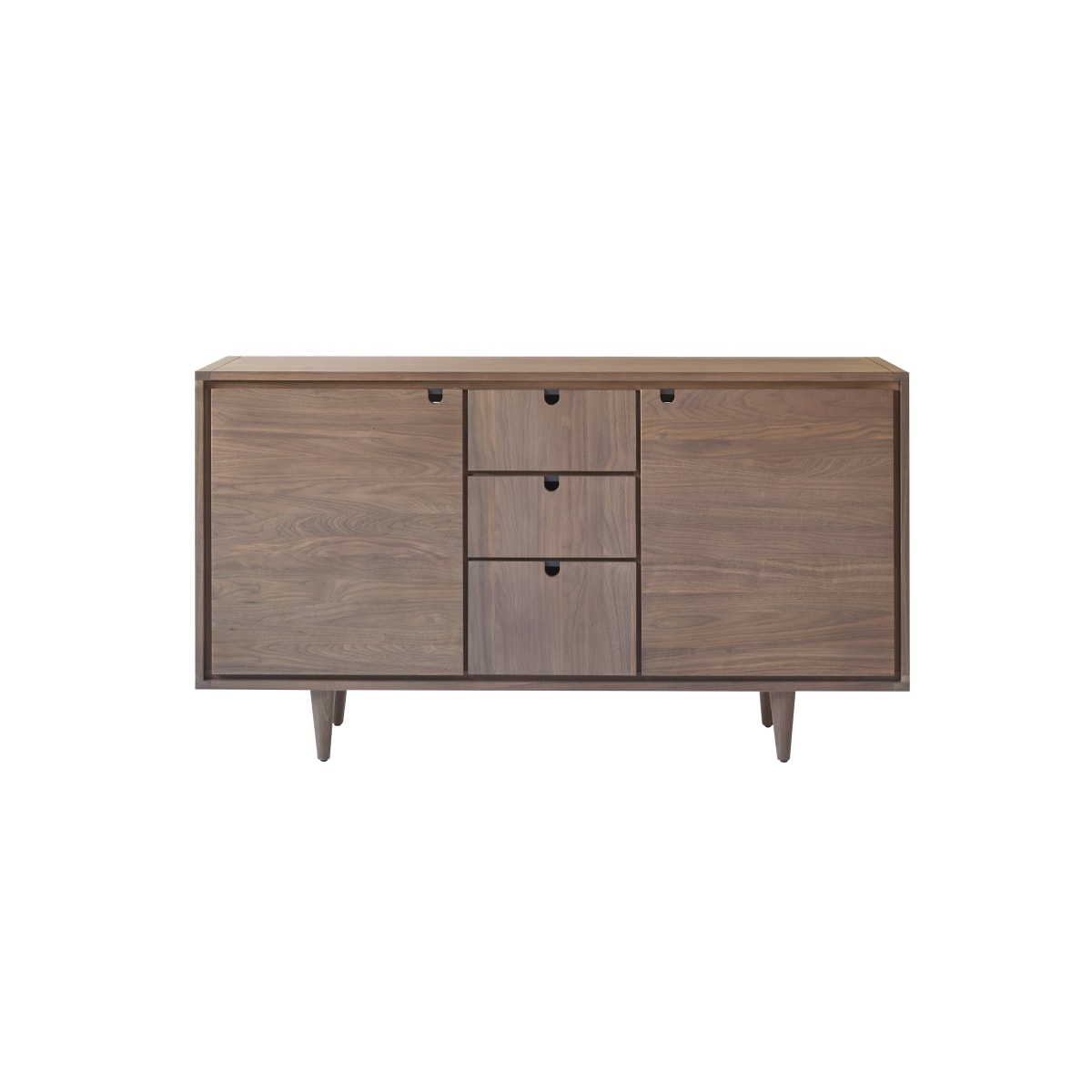 Tikamoon Massief notenhouten badmeubel 145 cm – Donkerbruin