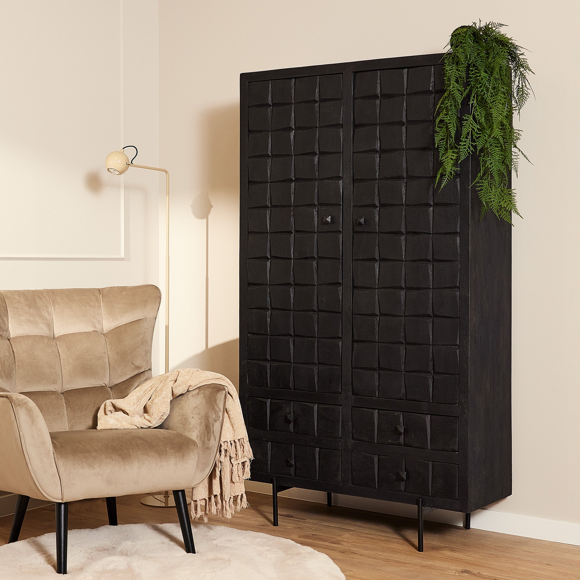 Starfurn kabinet Brandy – zwart – 40x100x180cm