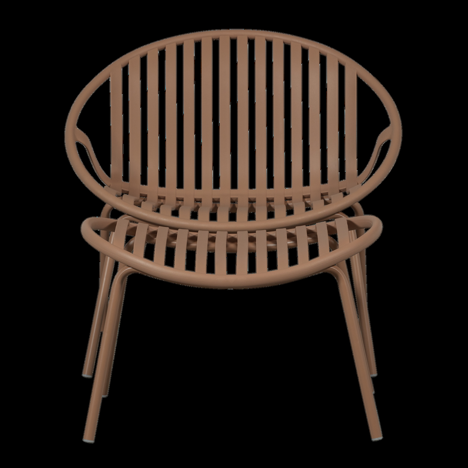 WOOOD tuinstoel met hocker Bruce – Metaal – Zalm Roze – 73x81x72 cm