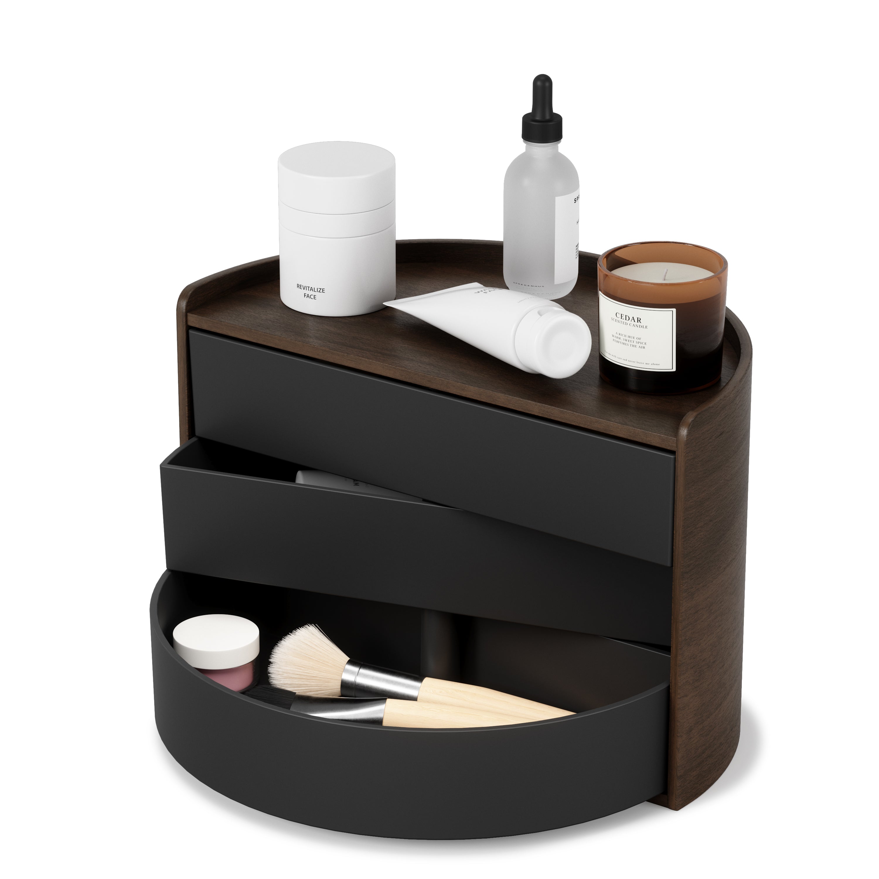 Umbra sieradendoos Moona – 27 x 15 x 18 – Zwart/donkerbruin