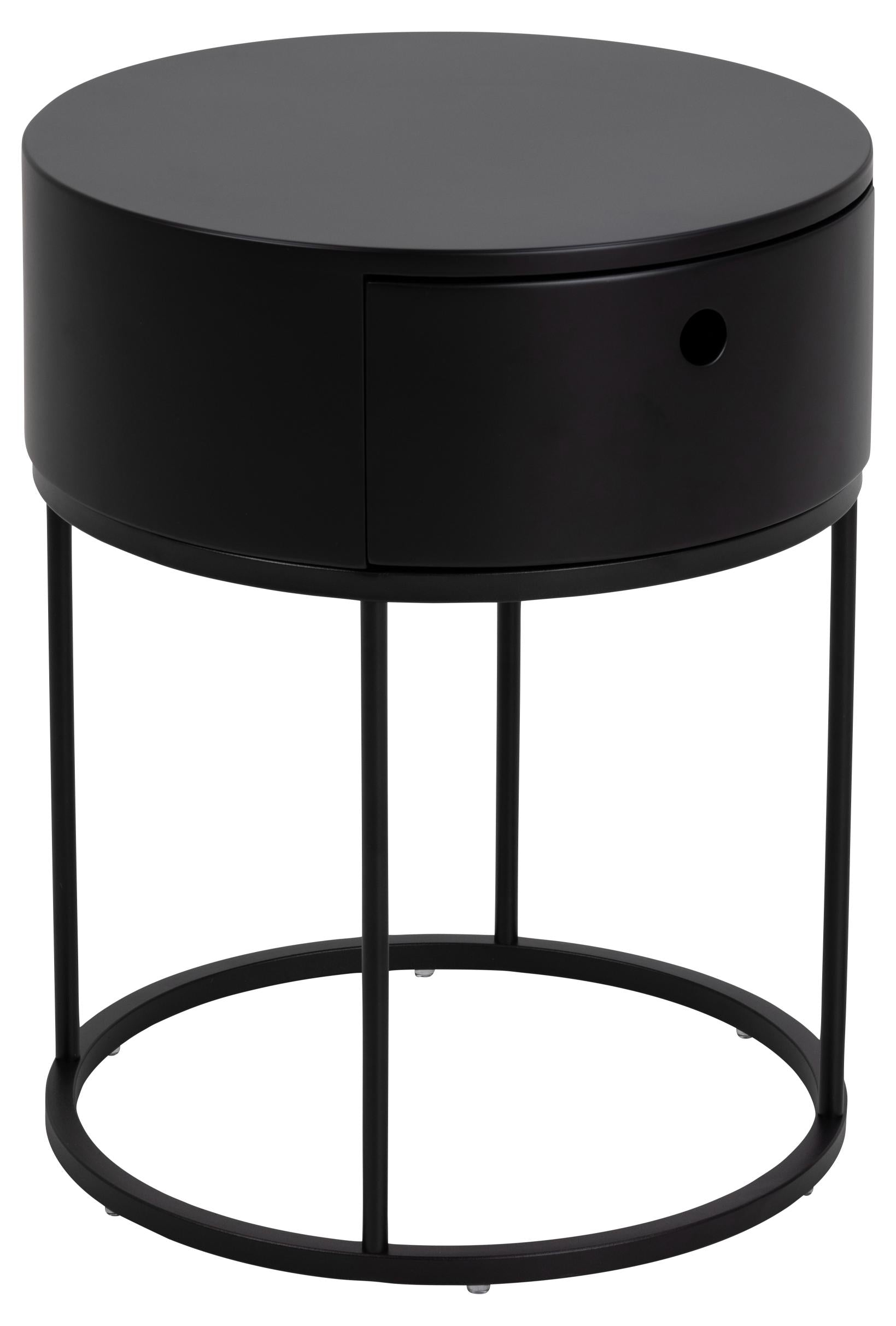 BRAM Nachtkastje Yarm – Ø40 cm – Zwart
