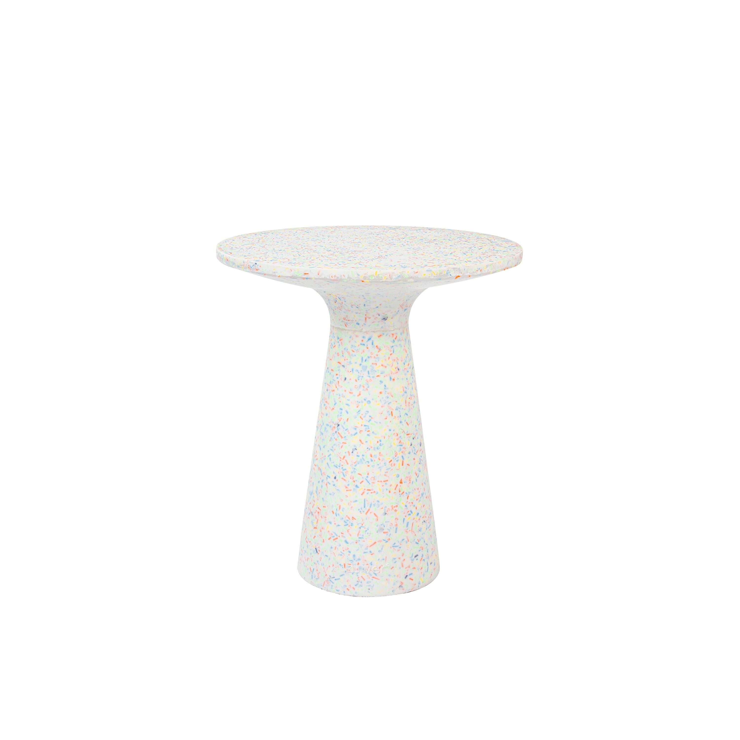 Zuiver Victoria Bijzettafel Rond 40 cm Gerecycled Plastic – Multi colo