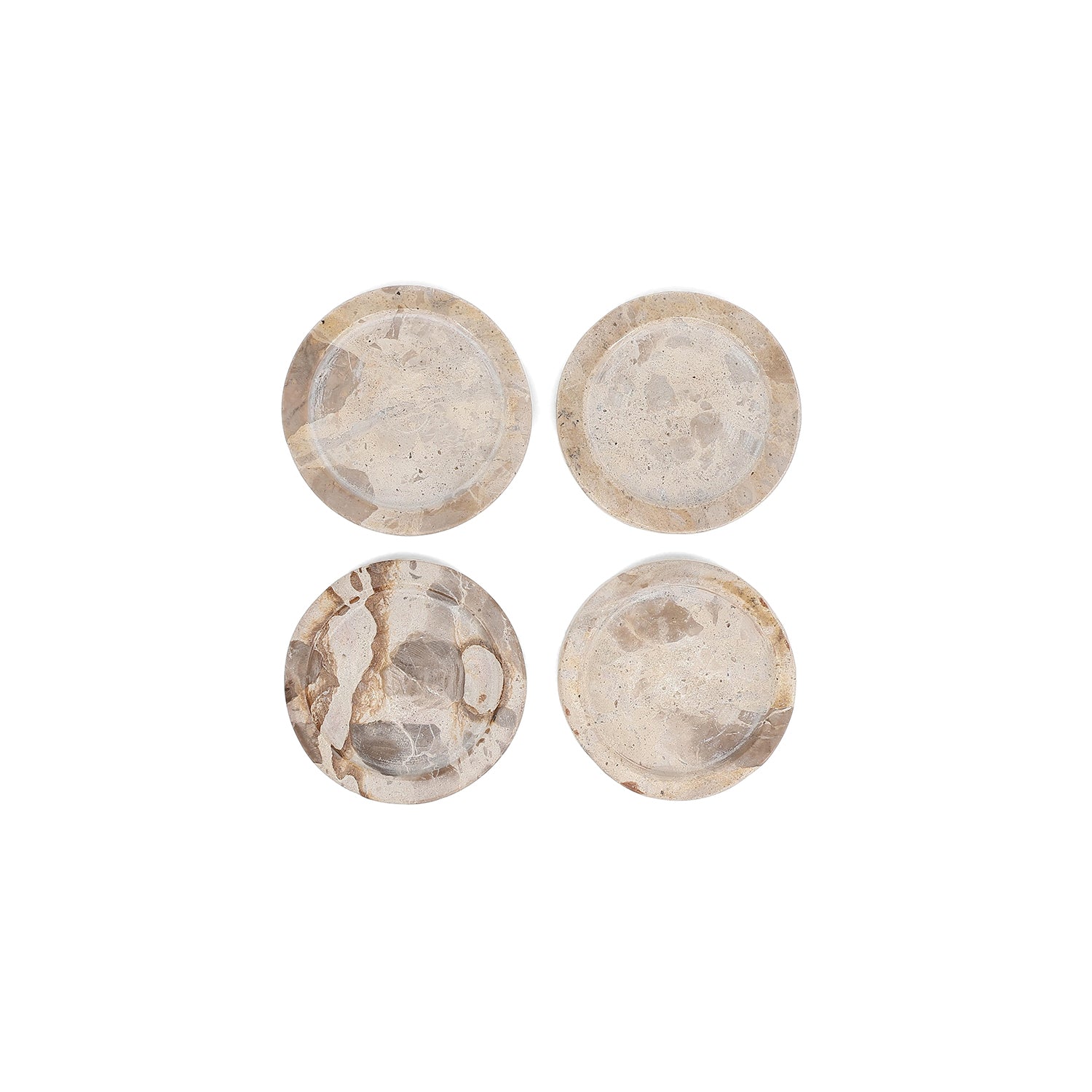 S|P Collection – Glasonderzetter 10cm marmer beige Opus – Set van 4