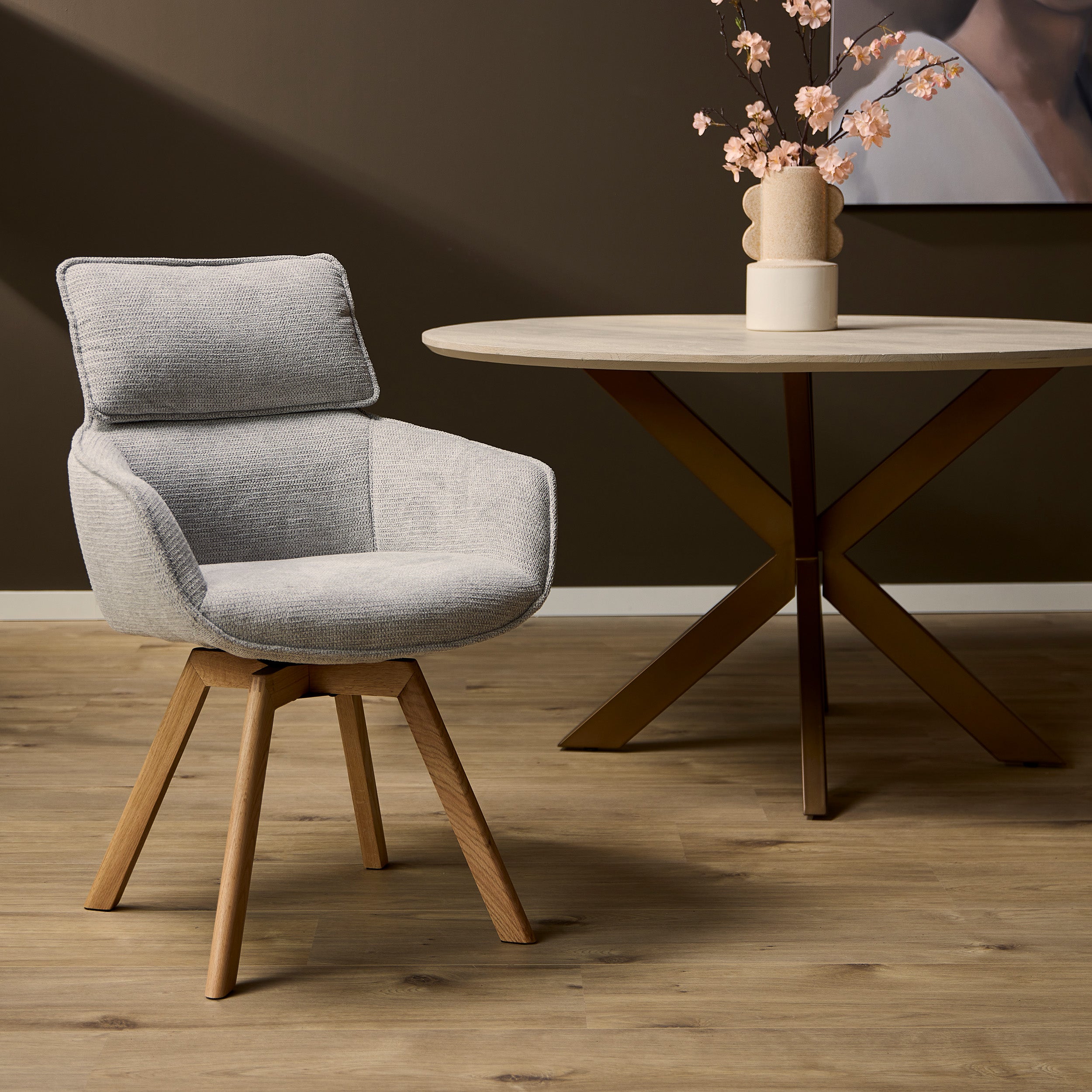 Starfurn eetkamerstoel Jon – taupe – 64,5x59x91cm