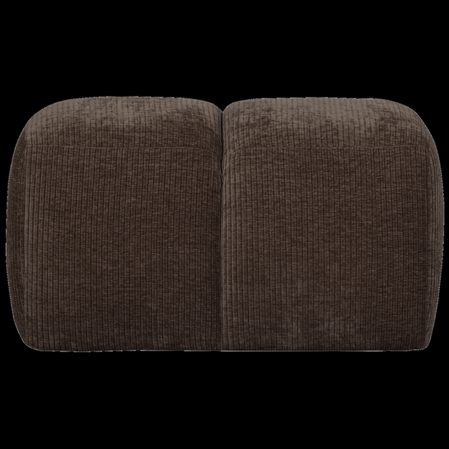 WOOOD poef Mojo – Geweven Ribstof – Bruin – 80x60x45