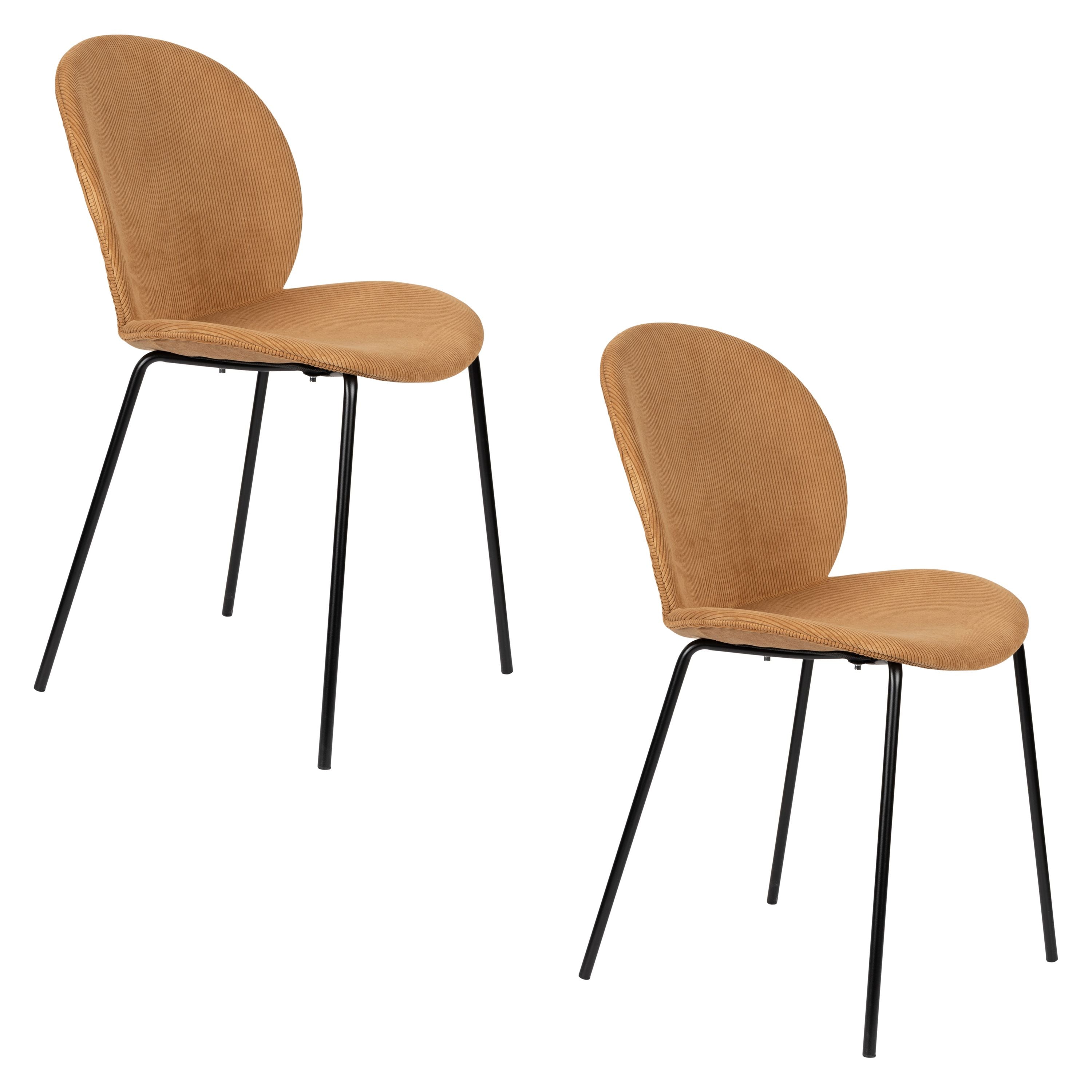 Zuiver Bonnet Eetkamerstoelen Okergeel – Set van 2