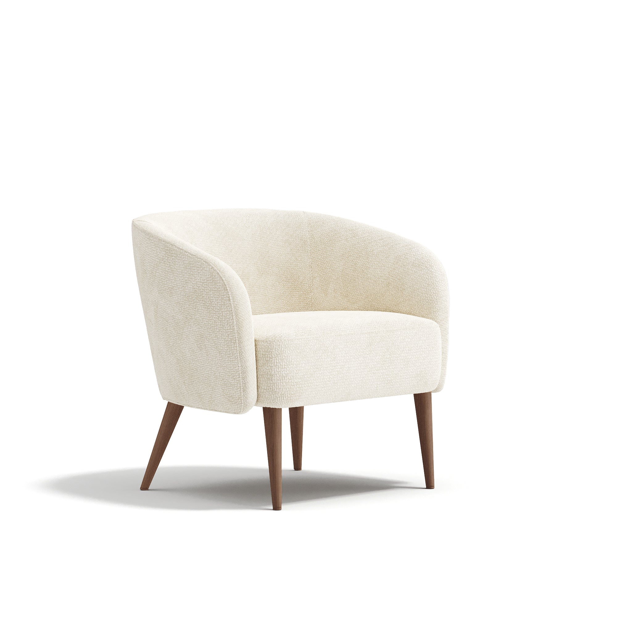 Premium Interiors – Leunstoel MILO – gekruld fluweel crème 73.5cm