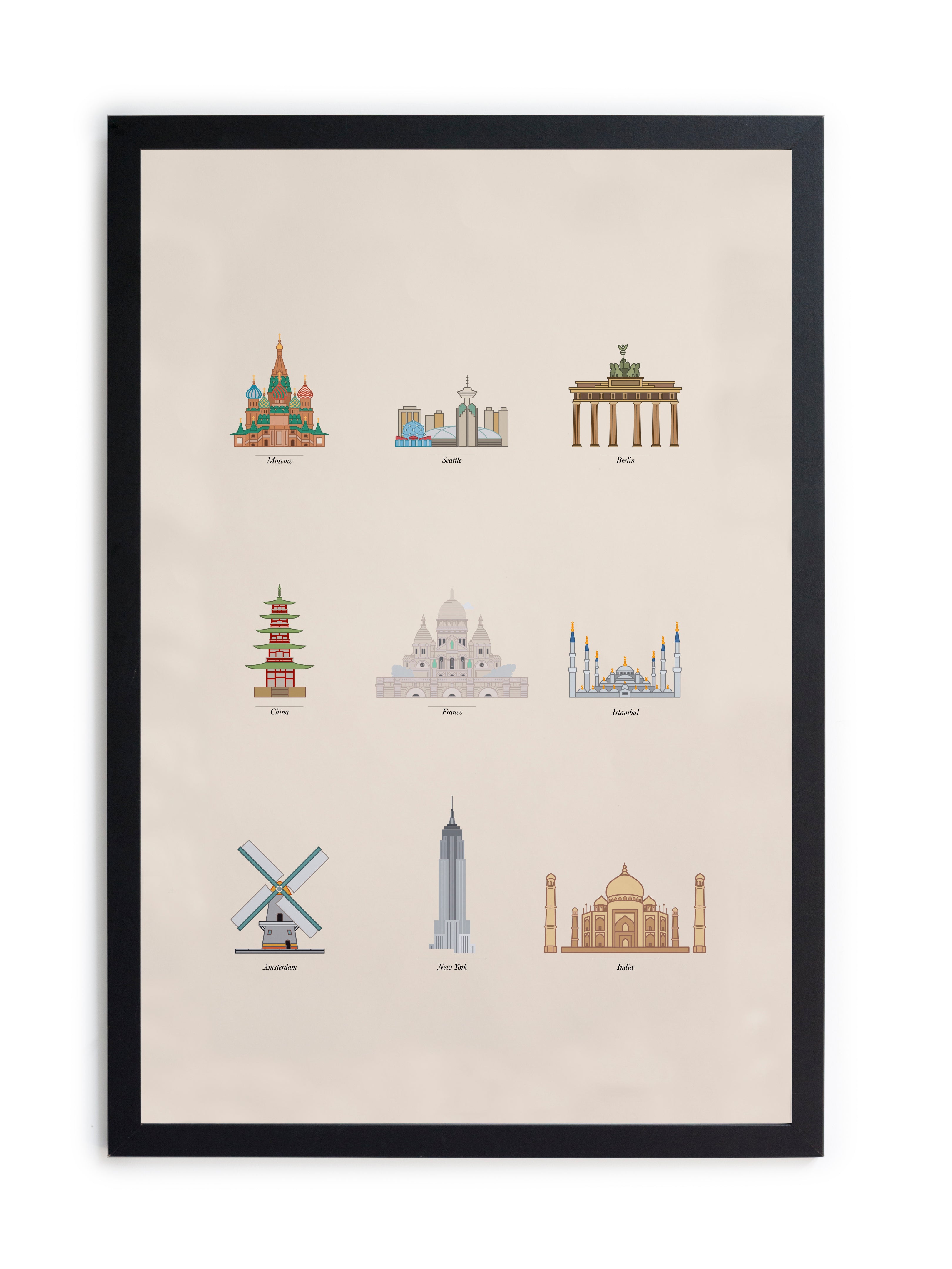 Zwarte lijst met kader 40×30 beroemde iconen