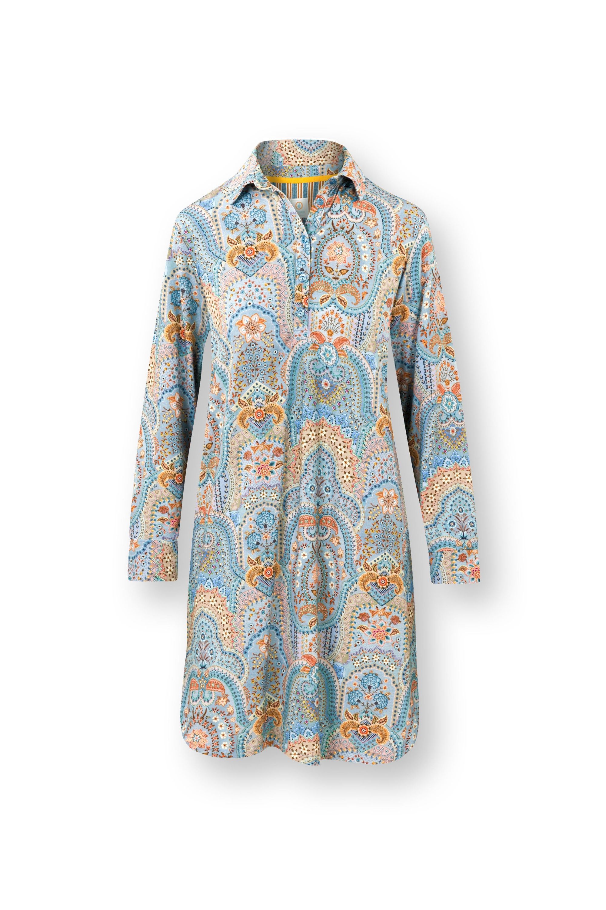 Pip Studio – Daaltje Nachthemd Lange Mouw Dames – Jabali – Blauw – XS