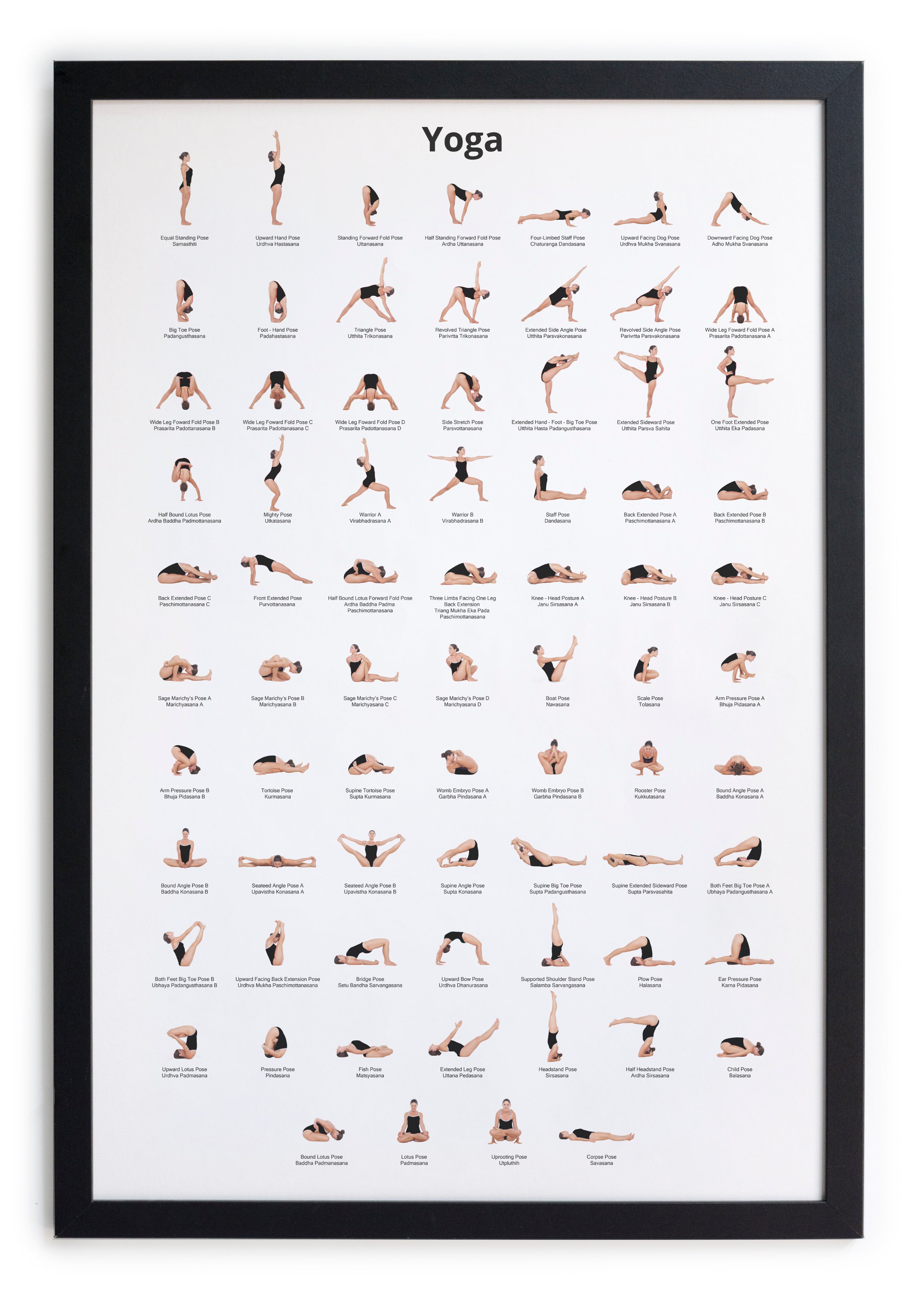 Zwarte lijst met kader 40×30 yoga