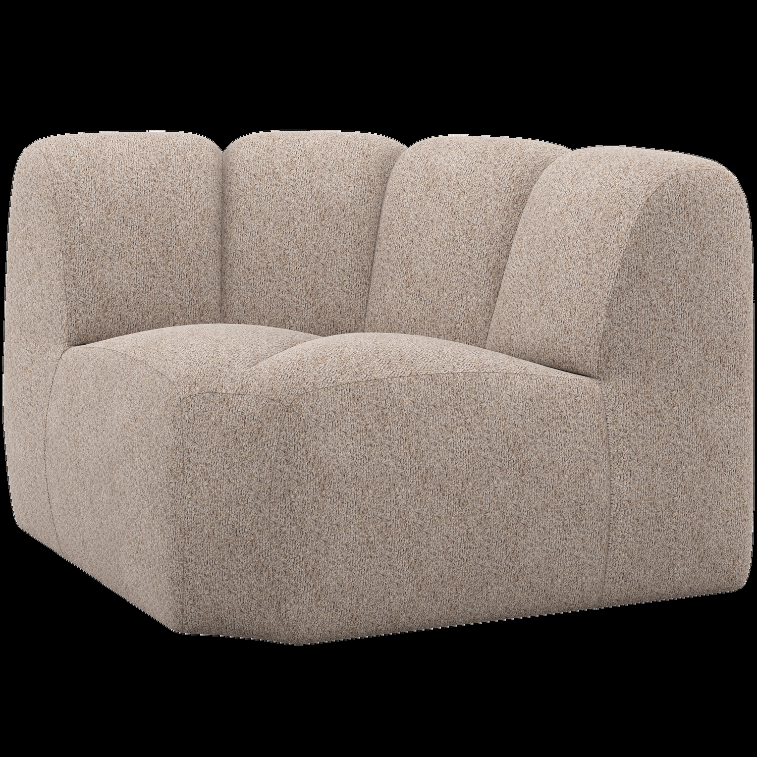 WOOOD bank hoekelement Mojo – Wollig – Donkerzand – 74x110x110