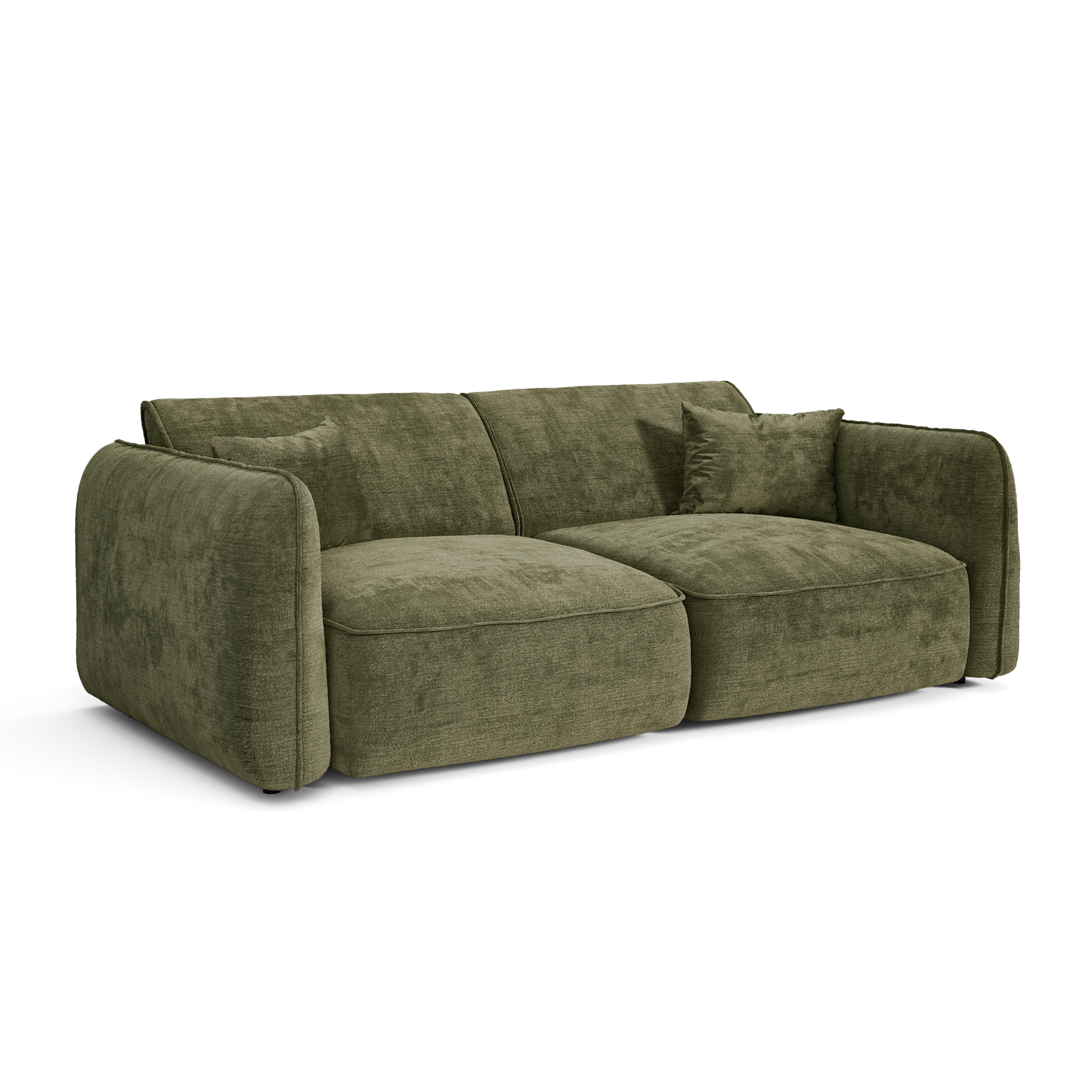 Premium Interiors – Sofa LOMI – fluweel met reliëf vintage groen 150cm