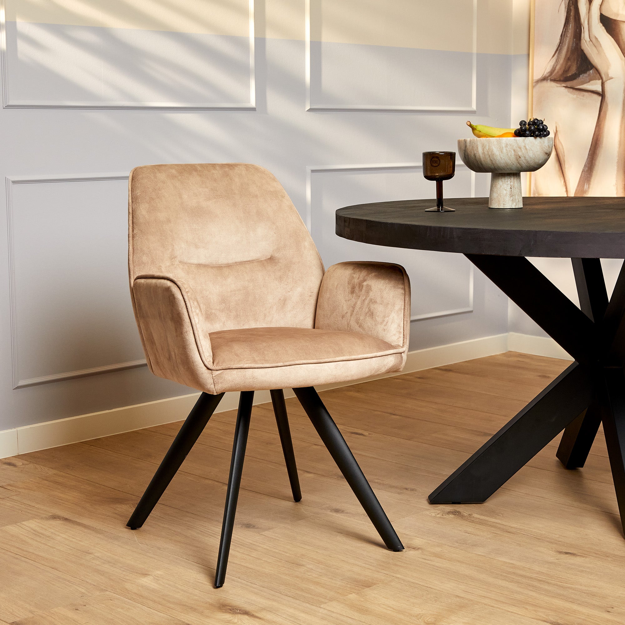 Starfurn eetkamerstoel Nova – beige – 58x65x64cm