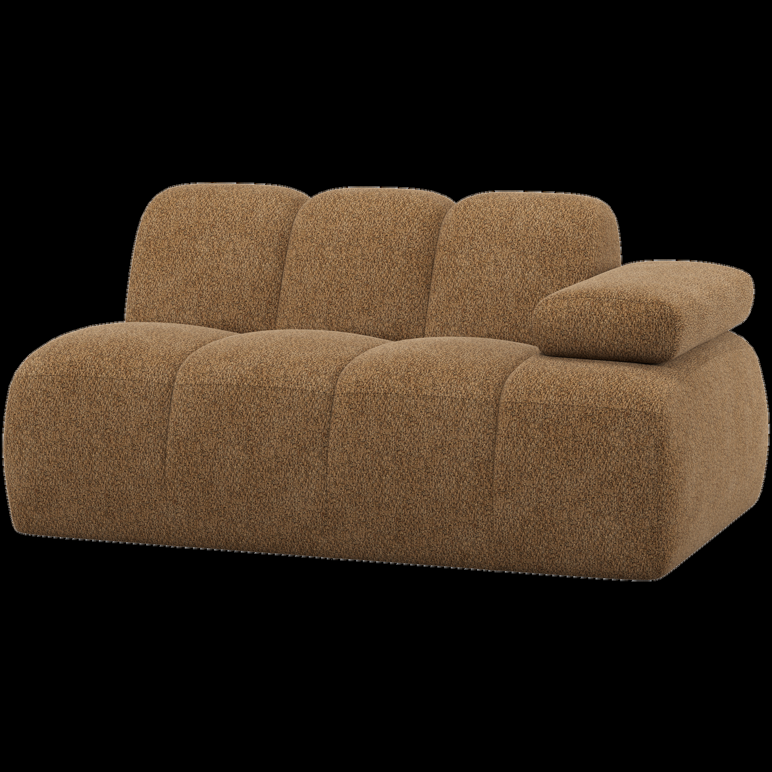 WOOOD 1,5-zits element bank arm rechts Mojo – Wollig – Honinggeel – 74