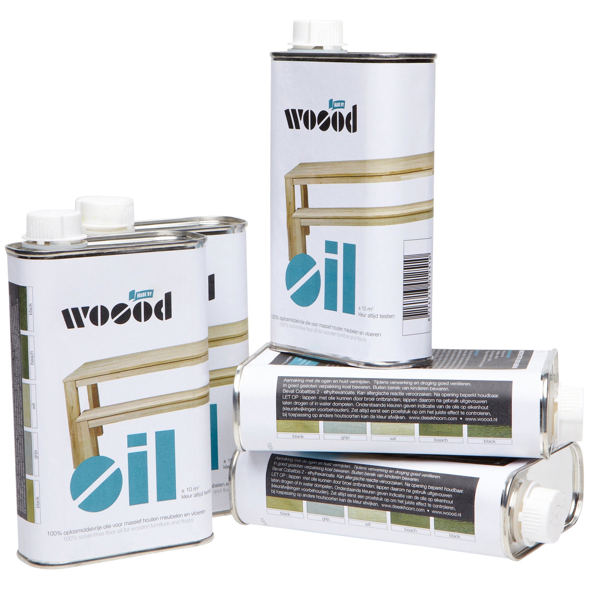 WOOOD olie – Wit – 400ml – Blik – Set van 2