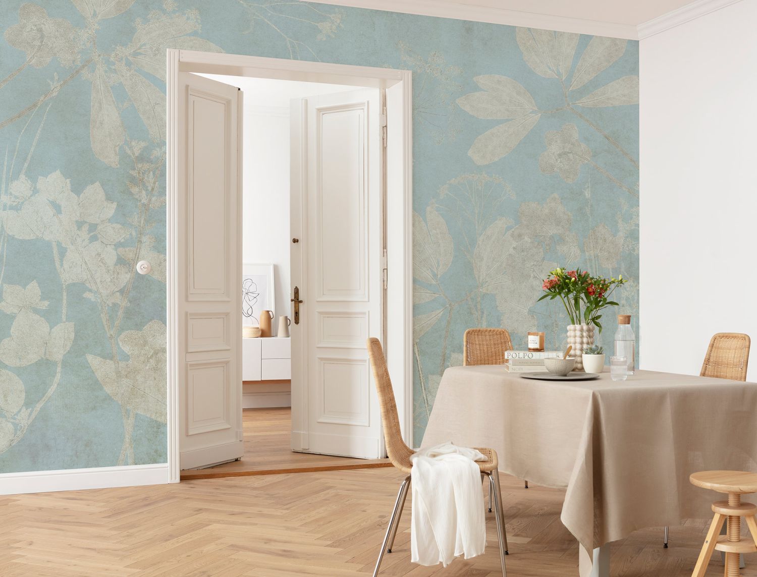 Komar fotobehang bladeren blauw – 350 x 250 cm – 610020