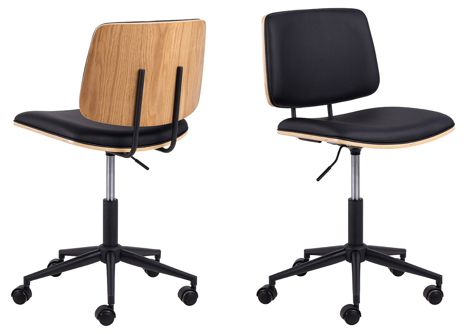 Rebellenclub Bureaustoel Salaman – Zwart Leatherlook
