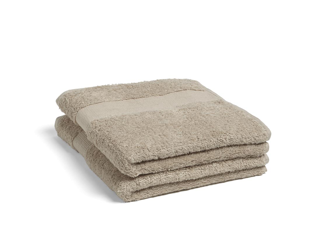 Yumeko handdoeken Terry – warm taupe – 50×100 – 2 st