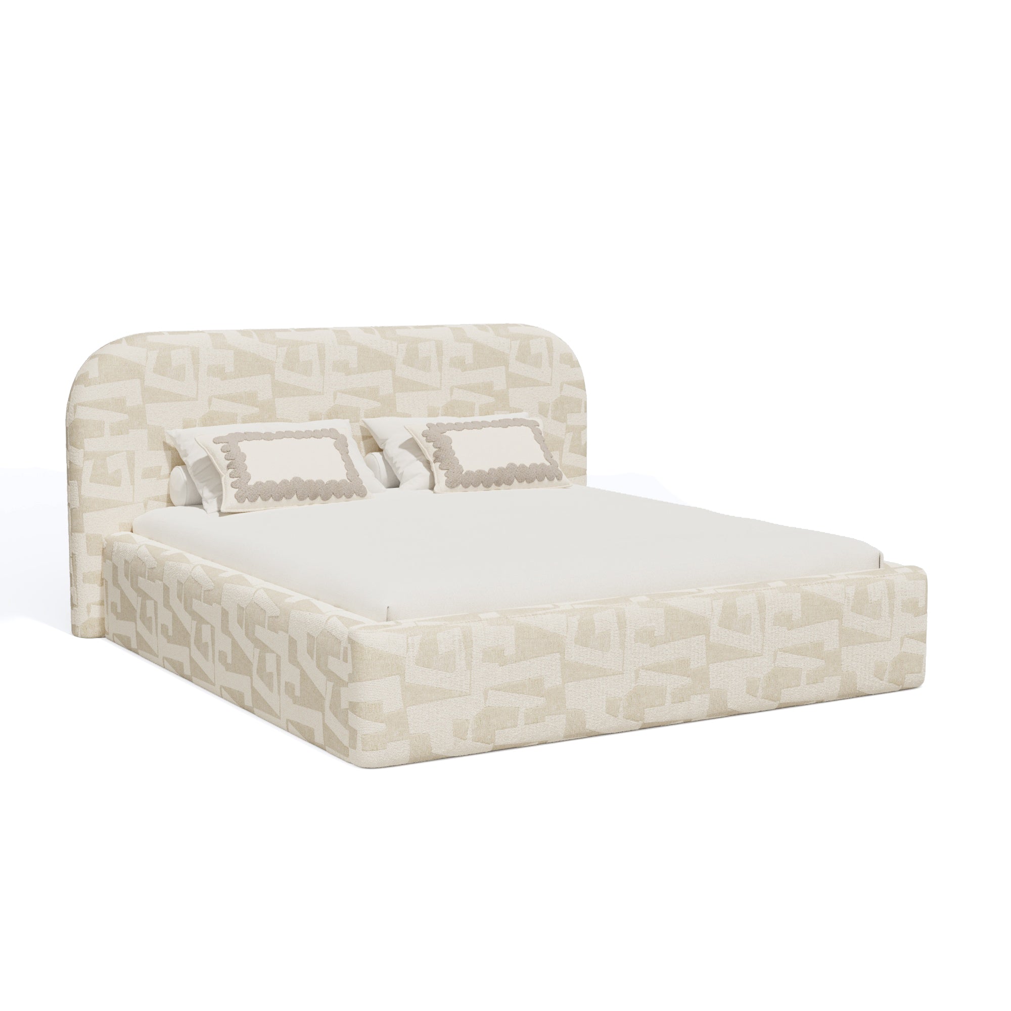 Premium Interiors – Beddenkast 180x200cm LOVE – stof met structuurpatr