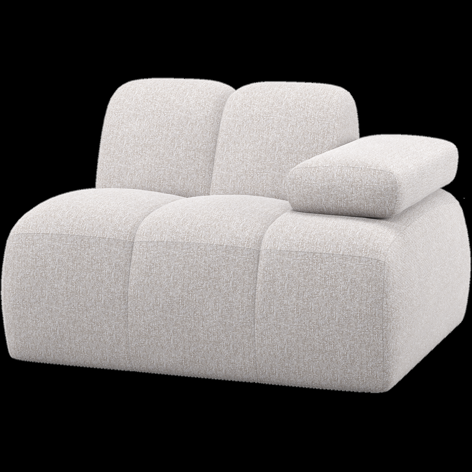 WOOOD 1-zits element bank arm rechts Mojo – Bouclé – Roestbruin – 74×1