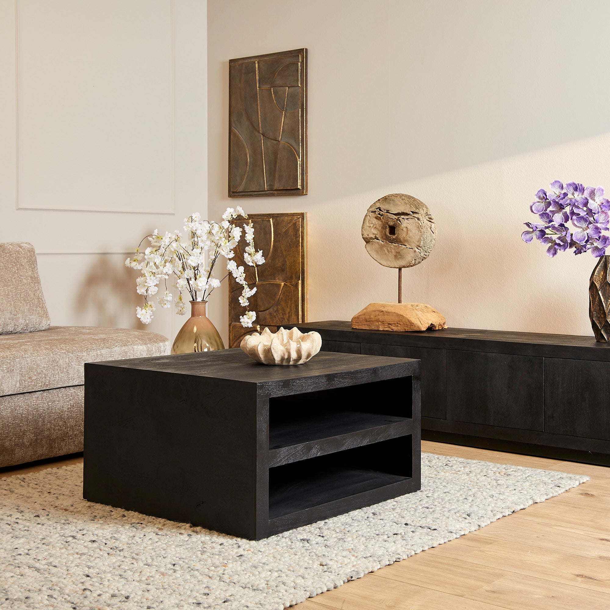 Starfurn salontafel Brussel – zwart – 80x80x40cm
