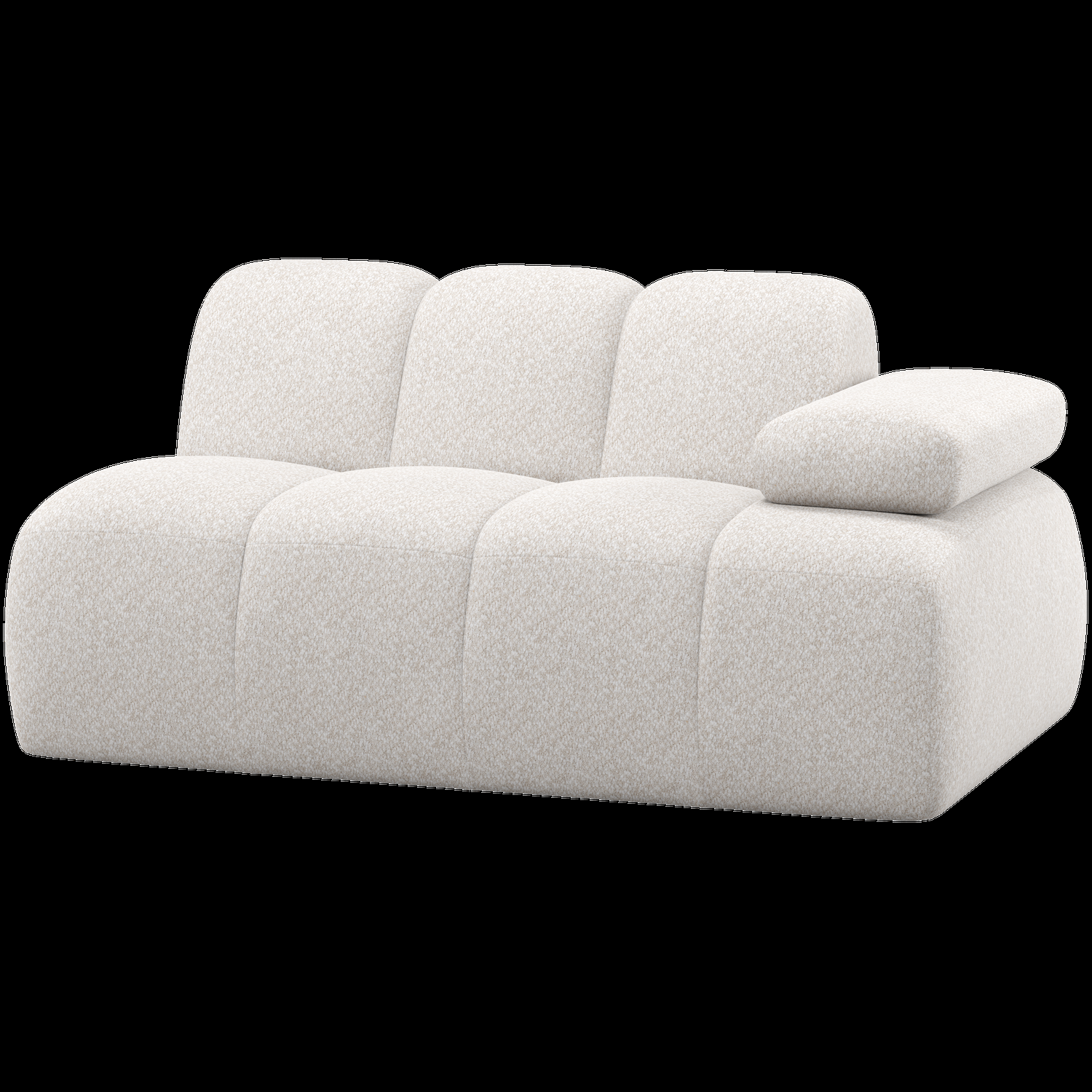 WOOOD 1,5-zits element bank arm rechts Mojo – Wollig – Ecru – 74x164x9