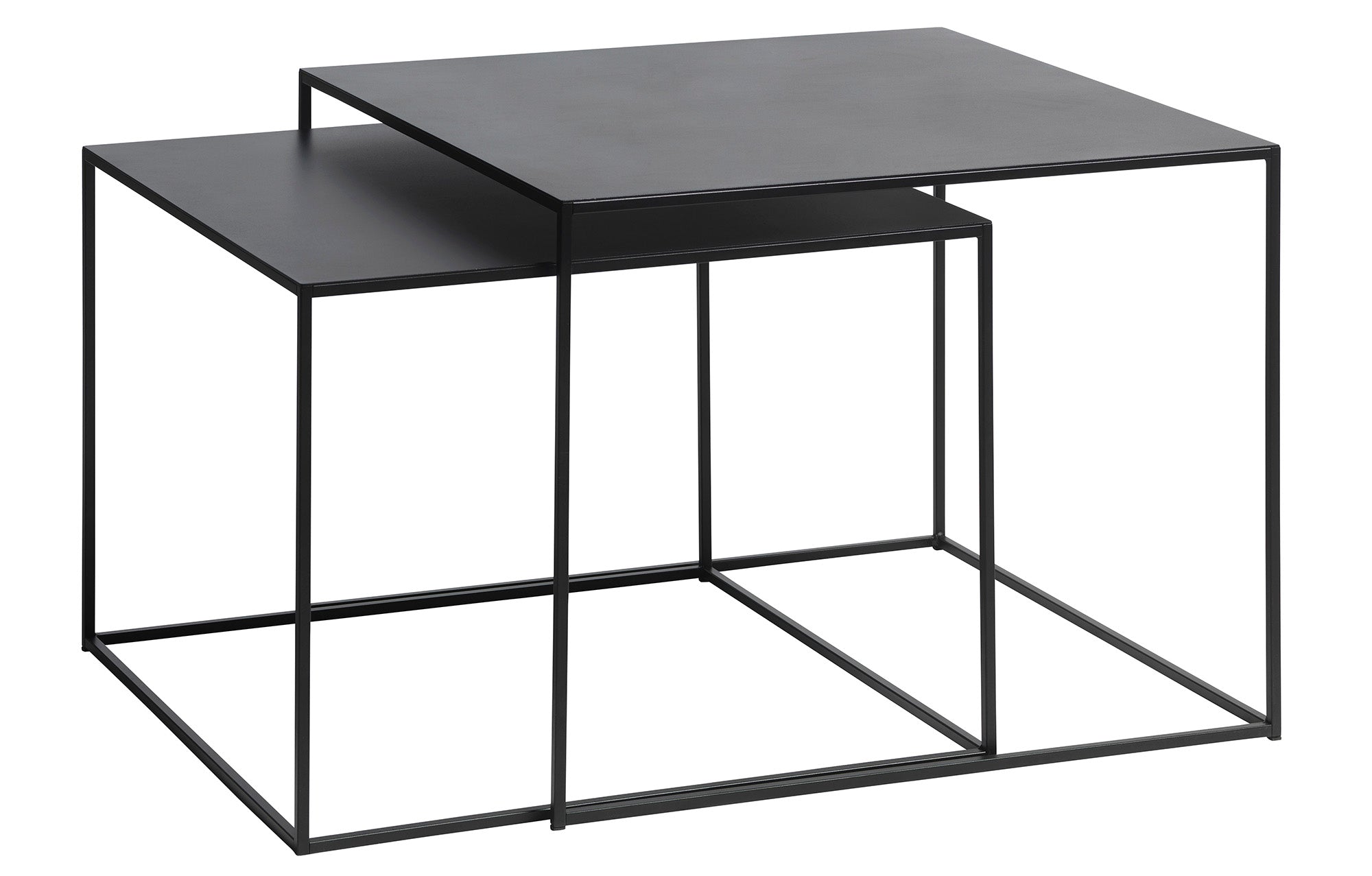 BRAM Salontafel Basha – 65 x 65 cm – Zwart – Set van 2