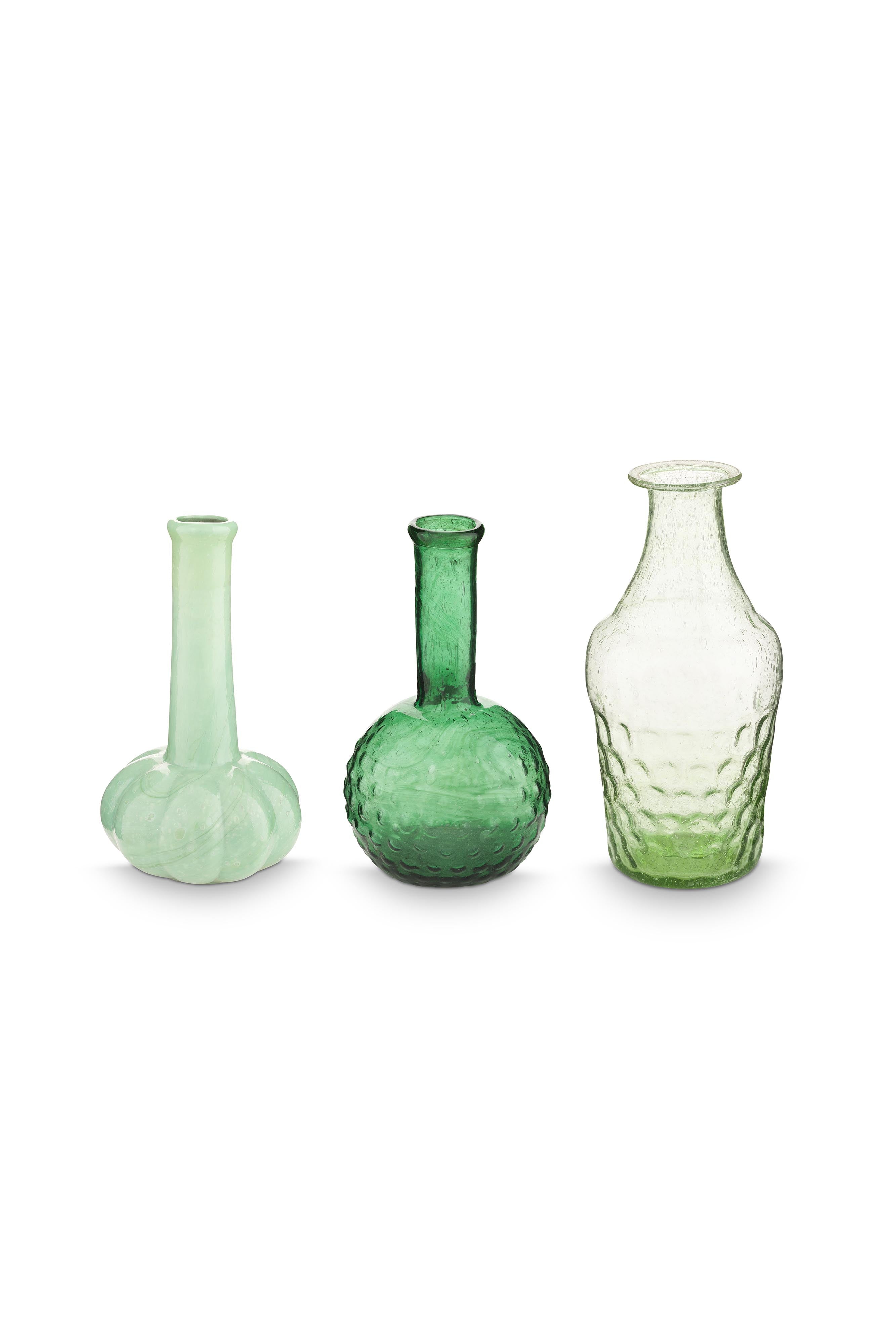 Pip Studio – Bloemenvaas – Groen – Glazen – Set van 3 vazen