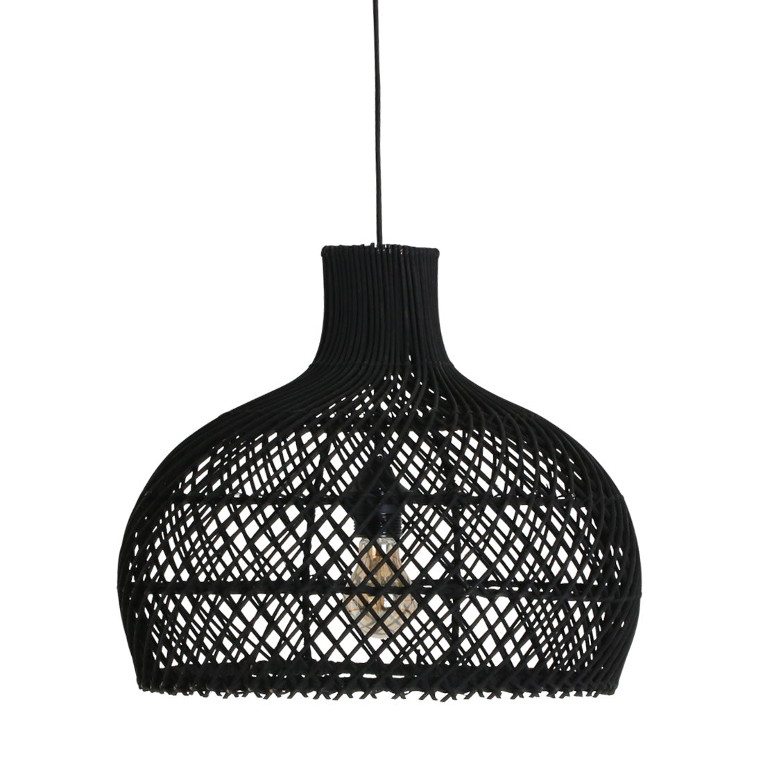 Raw materials hanglamp Maze – zwart – 42x42x36 cm