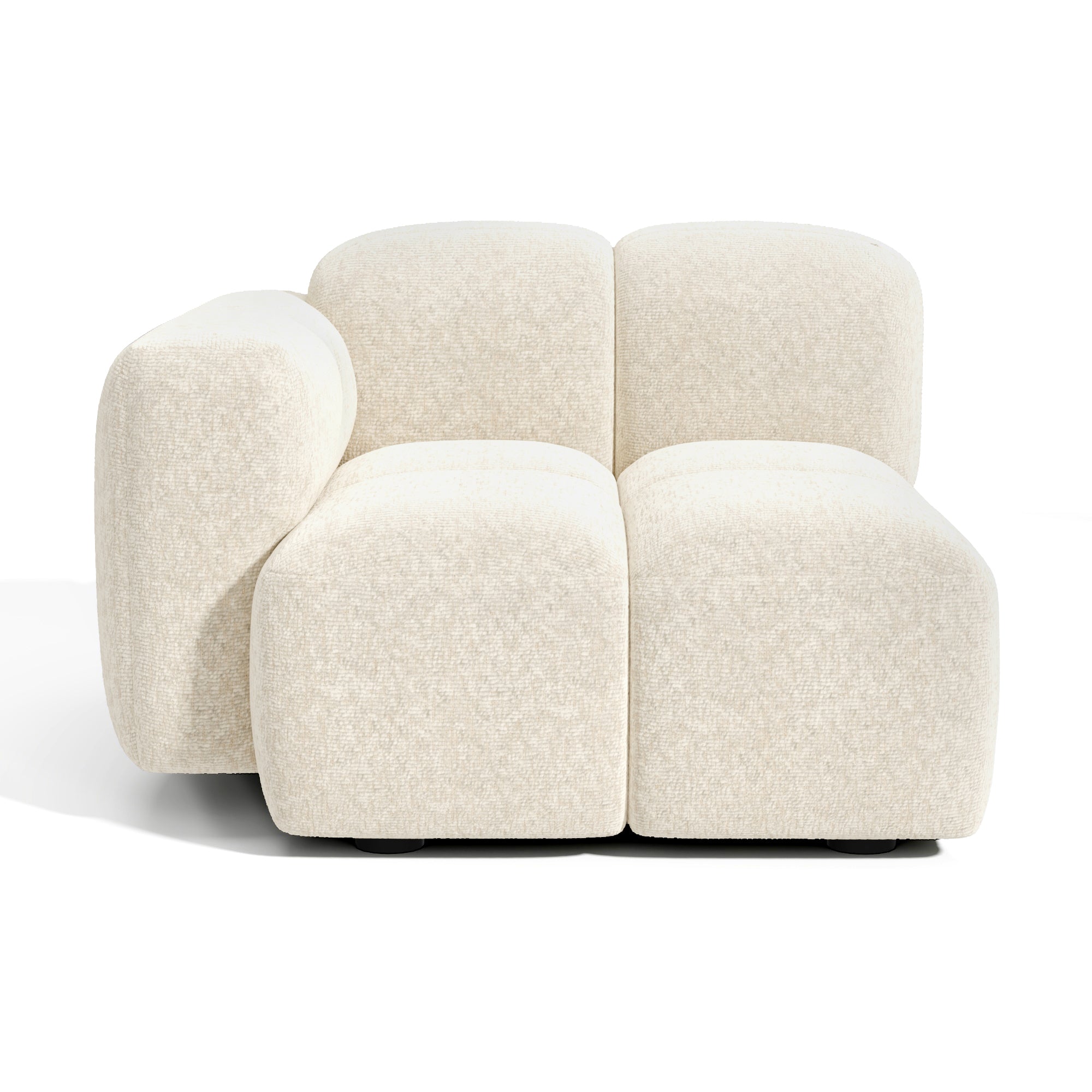 Premium Interiors – Module linkerhoek MOSS – fluweel met structuur bei