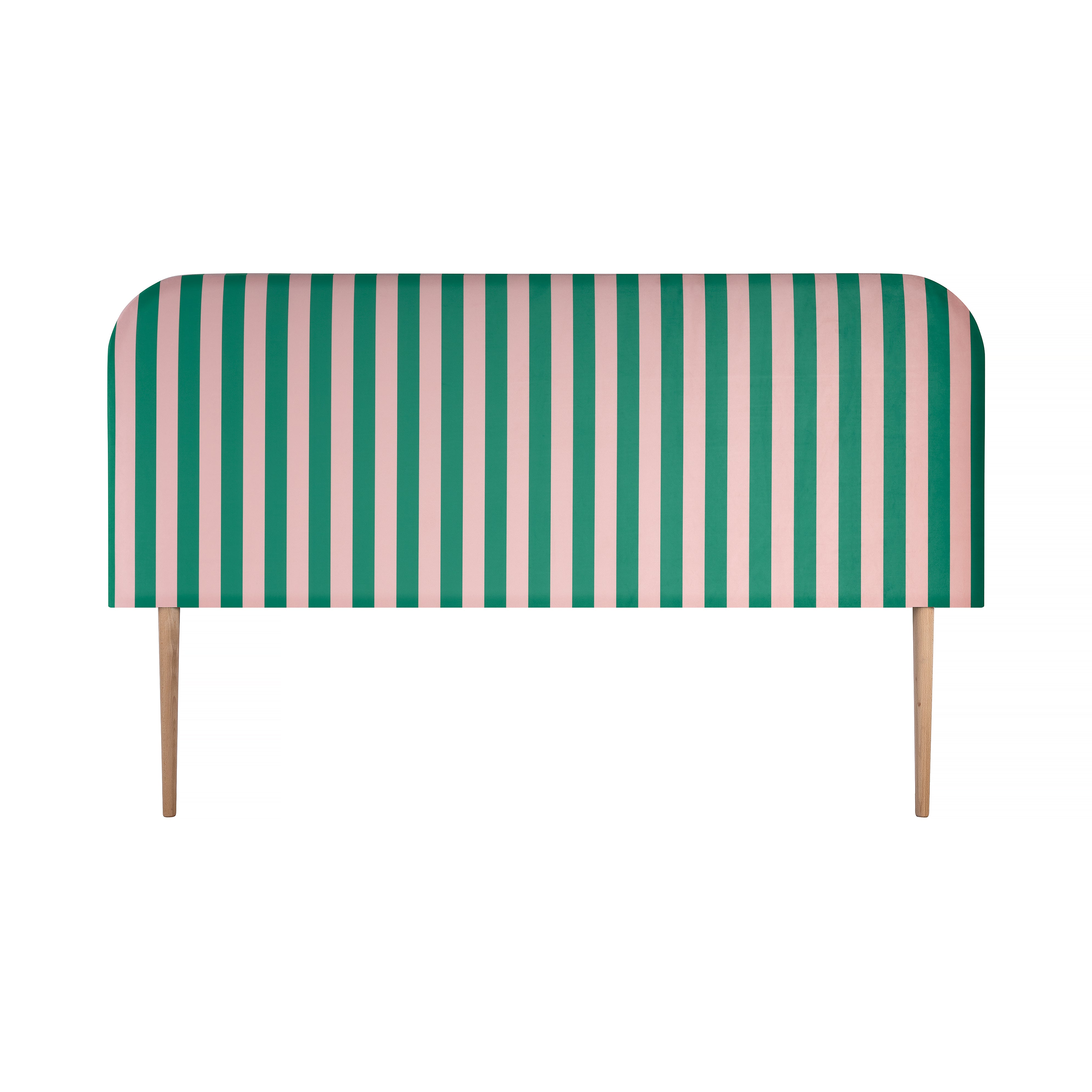 Really Nice Things hoofdbord Eddie – velvet – strepen groen roze
