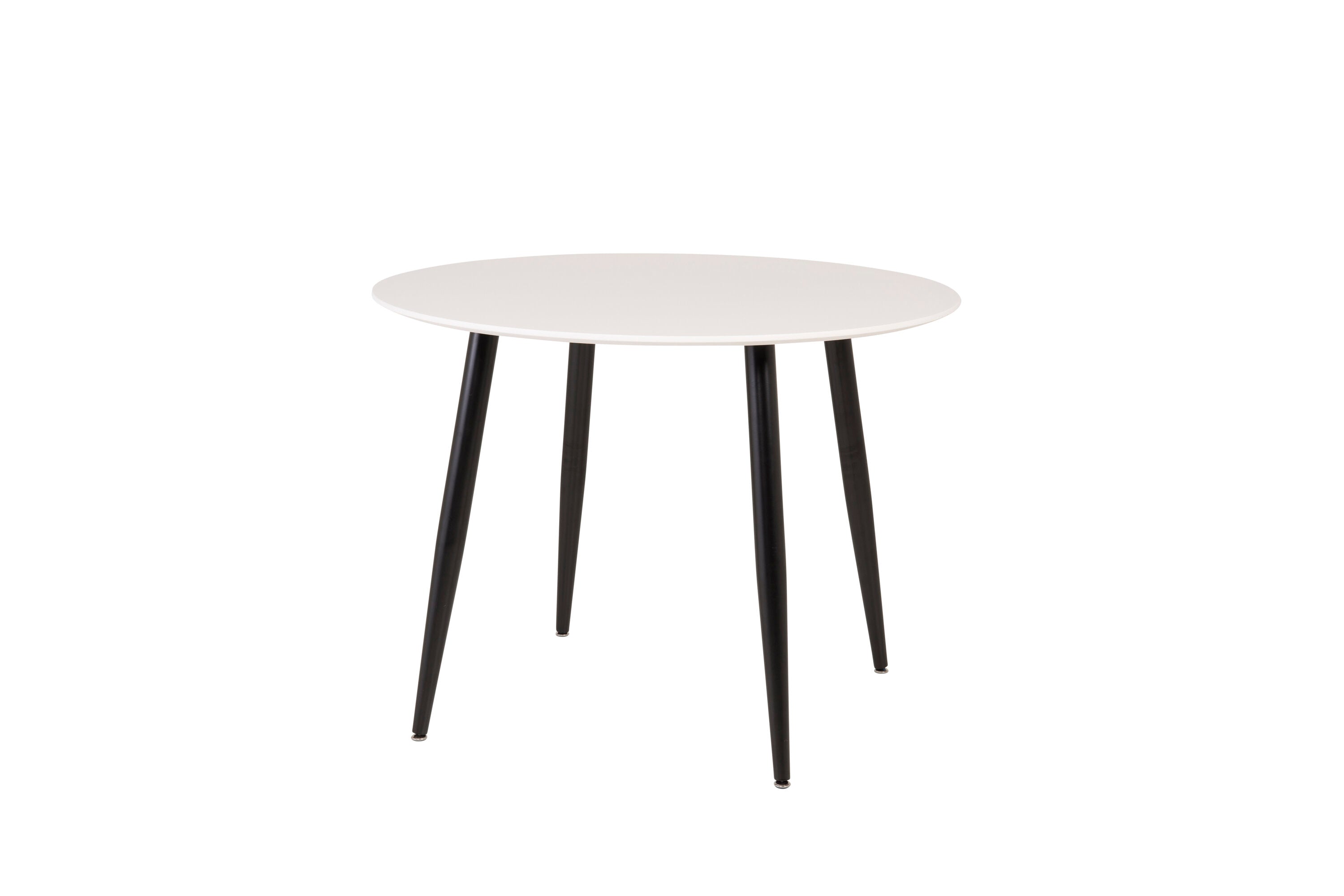 BRAM Eetkamertafel Namu – ø100 cm – Wit met zwarte poten