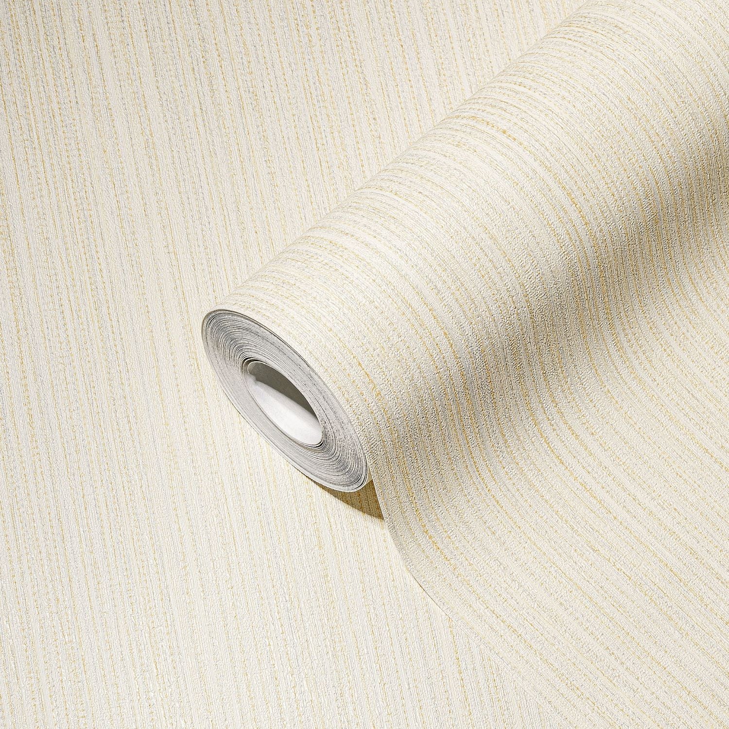 A.S. Création behang effen crème en goud – 53 cm x 10.05 m – AS-388197