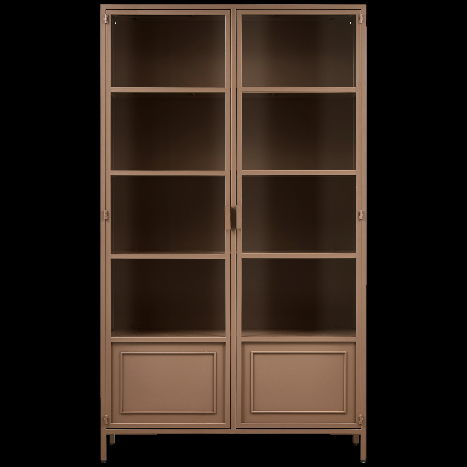 WOOOD vitrinekast Ronja – Metaal – Military Brown – 189x110x43
