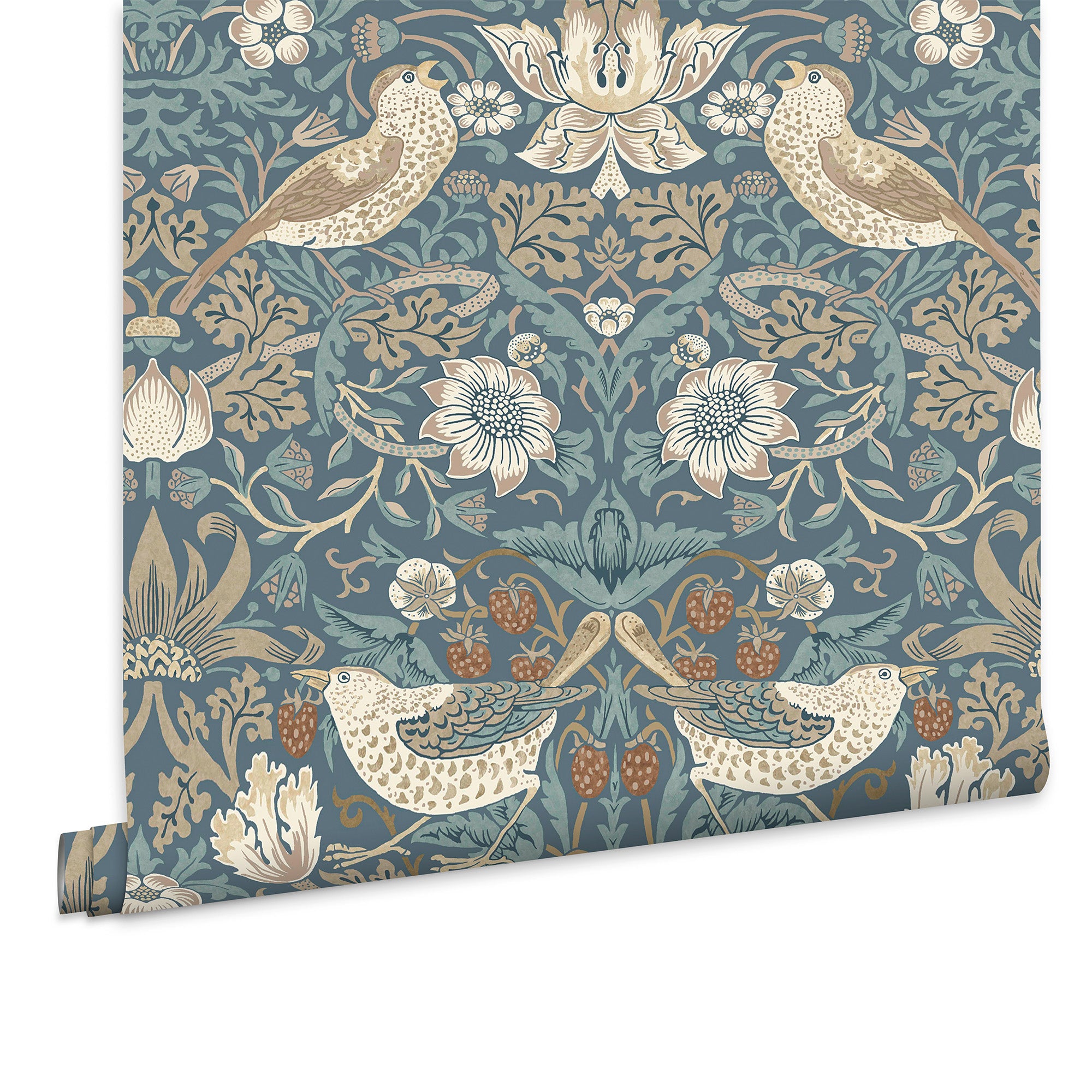 William Morris at Home Vliesbehang – Strawberry Thief Washed Blue – 10