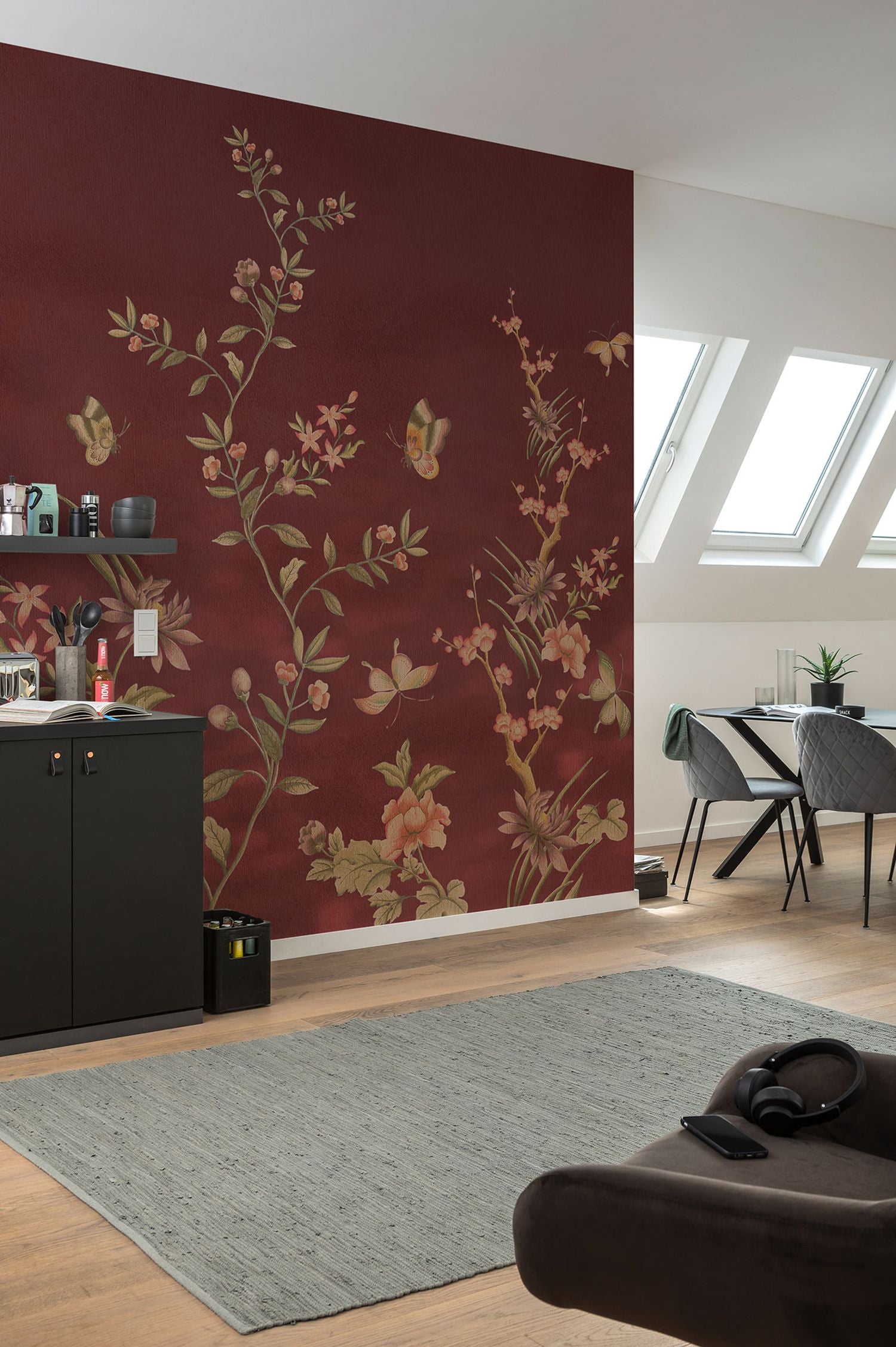 Komar fotobehang bloemen rood – 250 x 250 cm – 611192