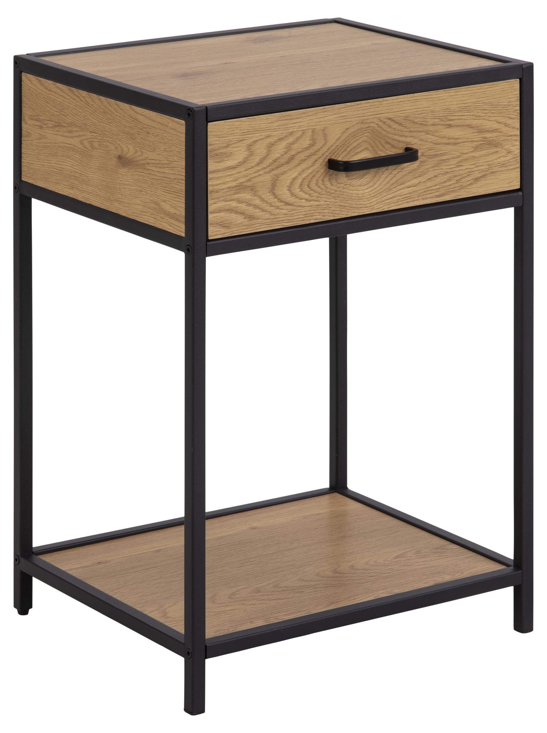 BRAM Nachtkastje Leyda – 42 x 35 cm – Eiken Met Lade