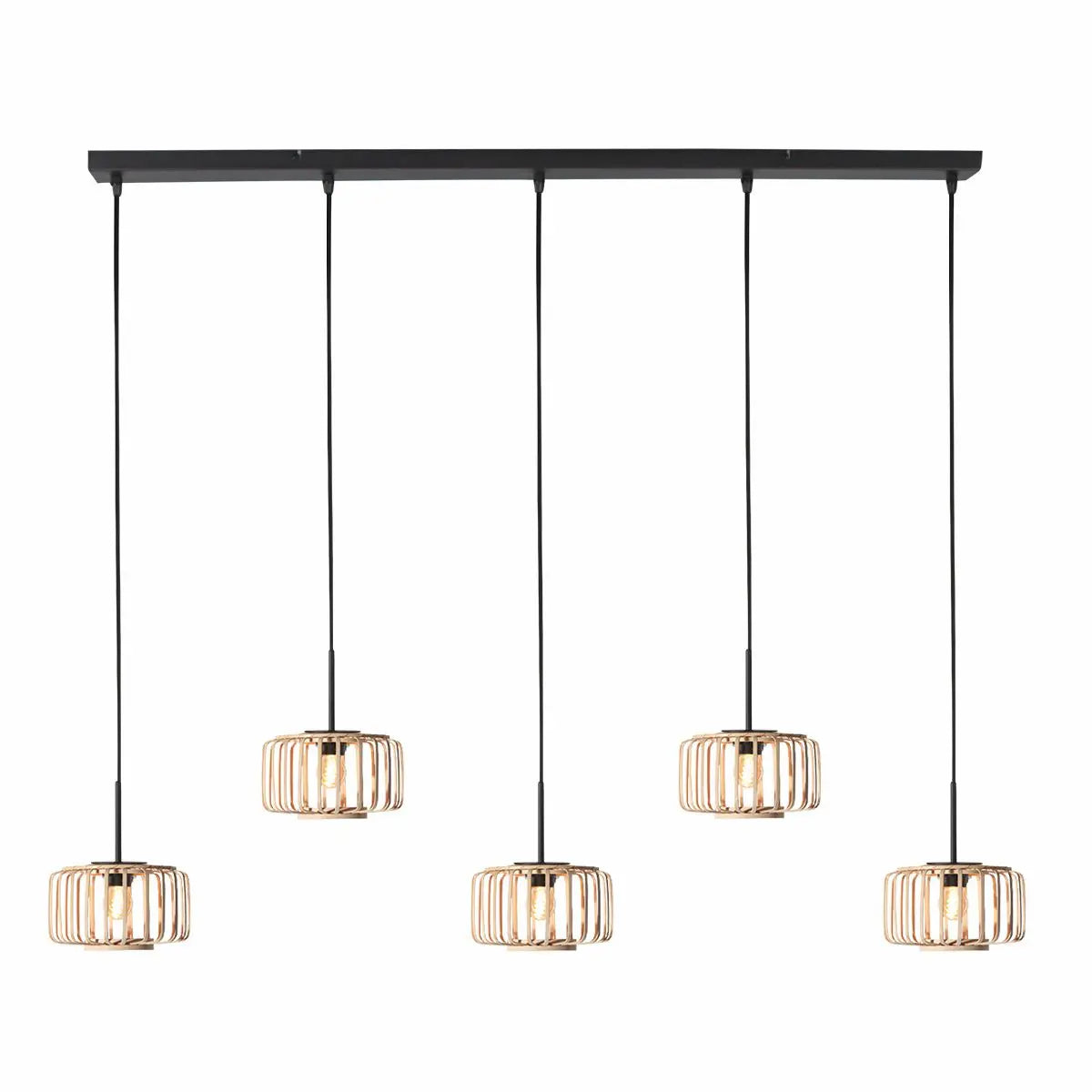 Mexlite hanglamp HaloSwap – 5 lichts – 110 x 160 cm – beige