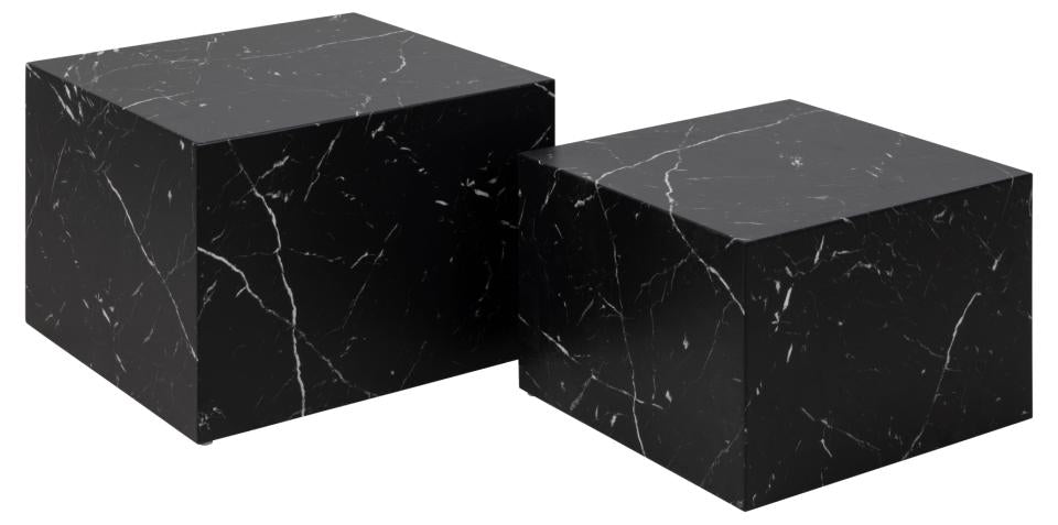 BRAM Salontafel Gubbio – 58 x 58 cm – Zwart – Set van twee