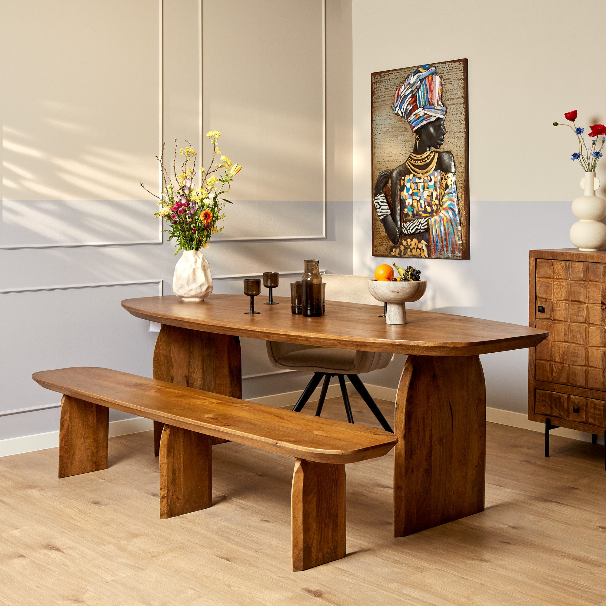 Starfurn eetkamerbank Tense – bruin – 38x180x45cm