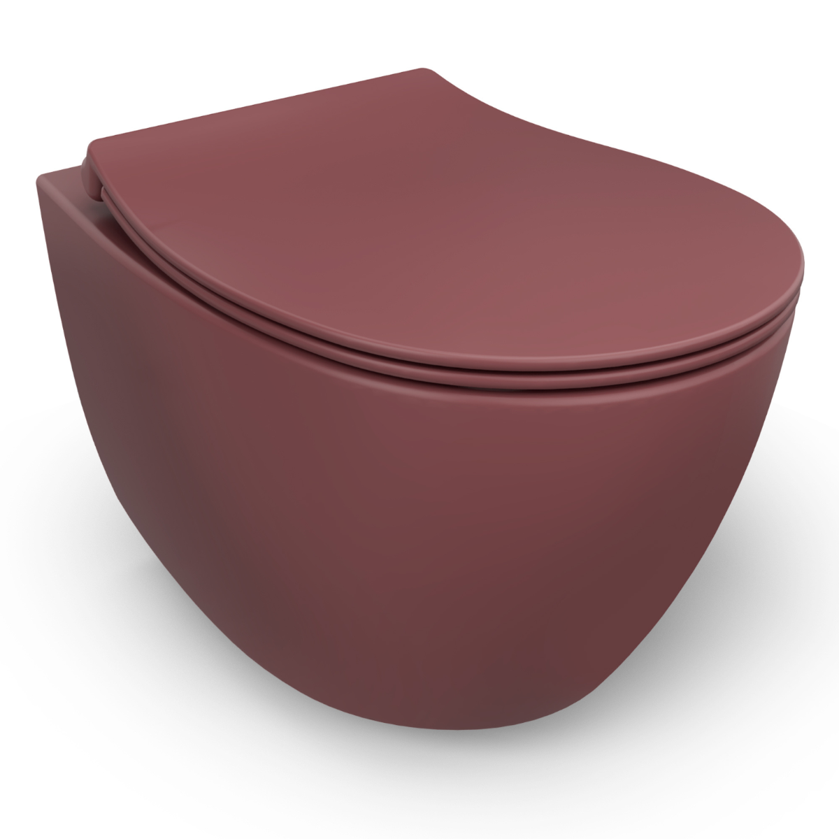 Isvea Wc Toilet Badkamer Hangend Bordeaux Rood Inclusief Softclose Toi