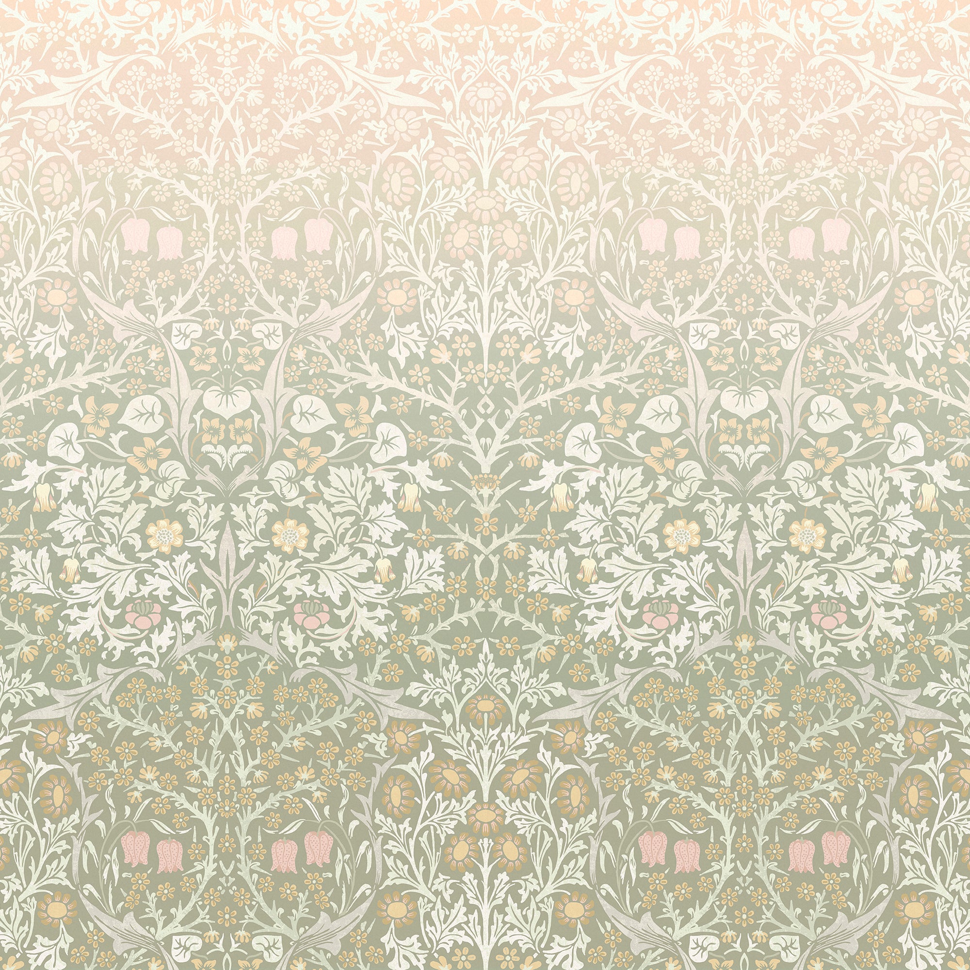 William Morris at Home Fotobehang – Blackthorn Sage & Pink – 400×250 c