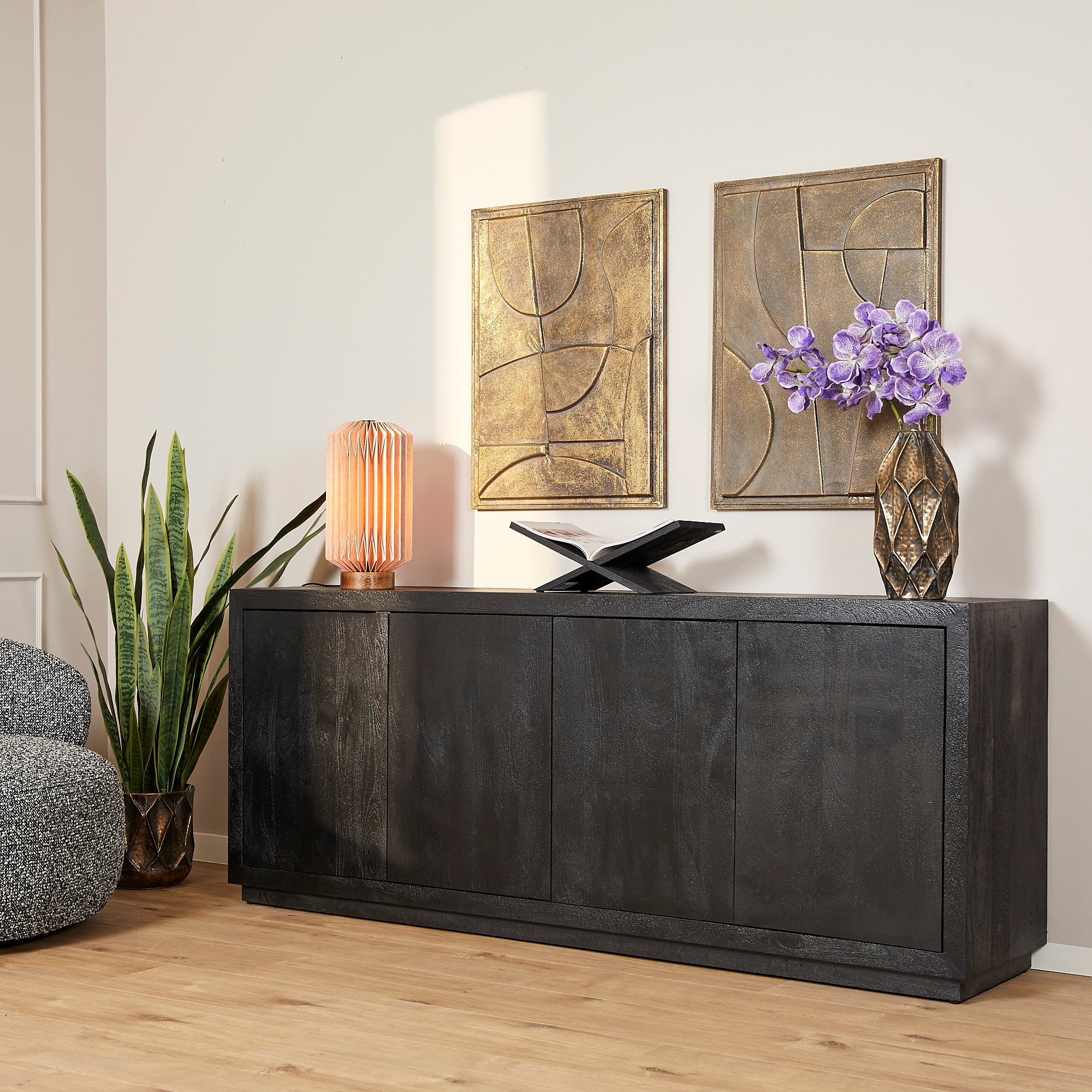 Starfurn dressoir Brussel – zwart – 45x200x80cm
