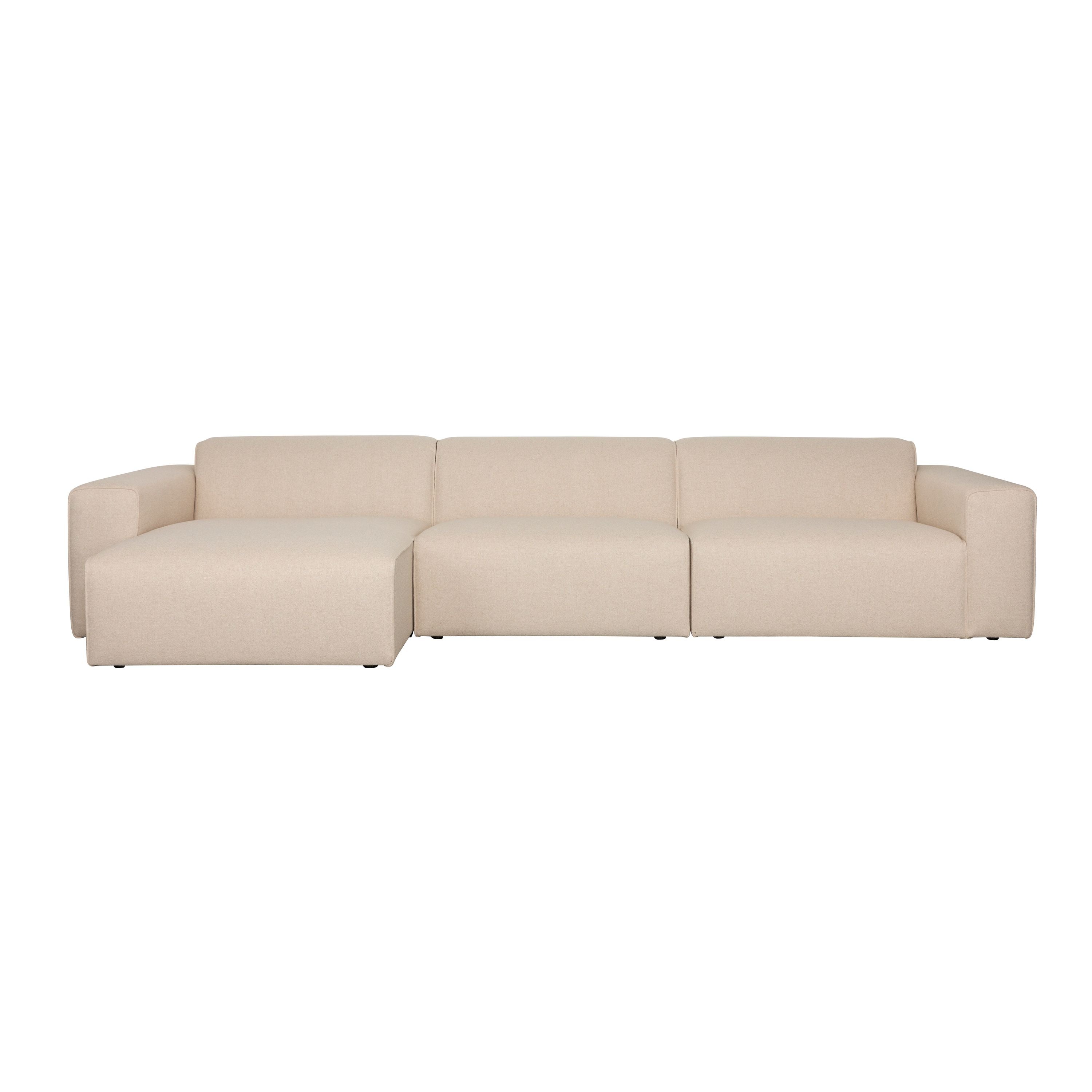 Zuiver Sofa Milka 4,5-zitsbank Chaise longue Links Zand – Crème