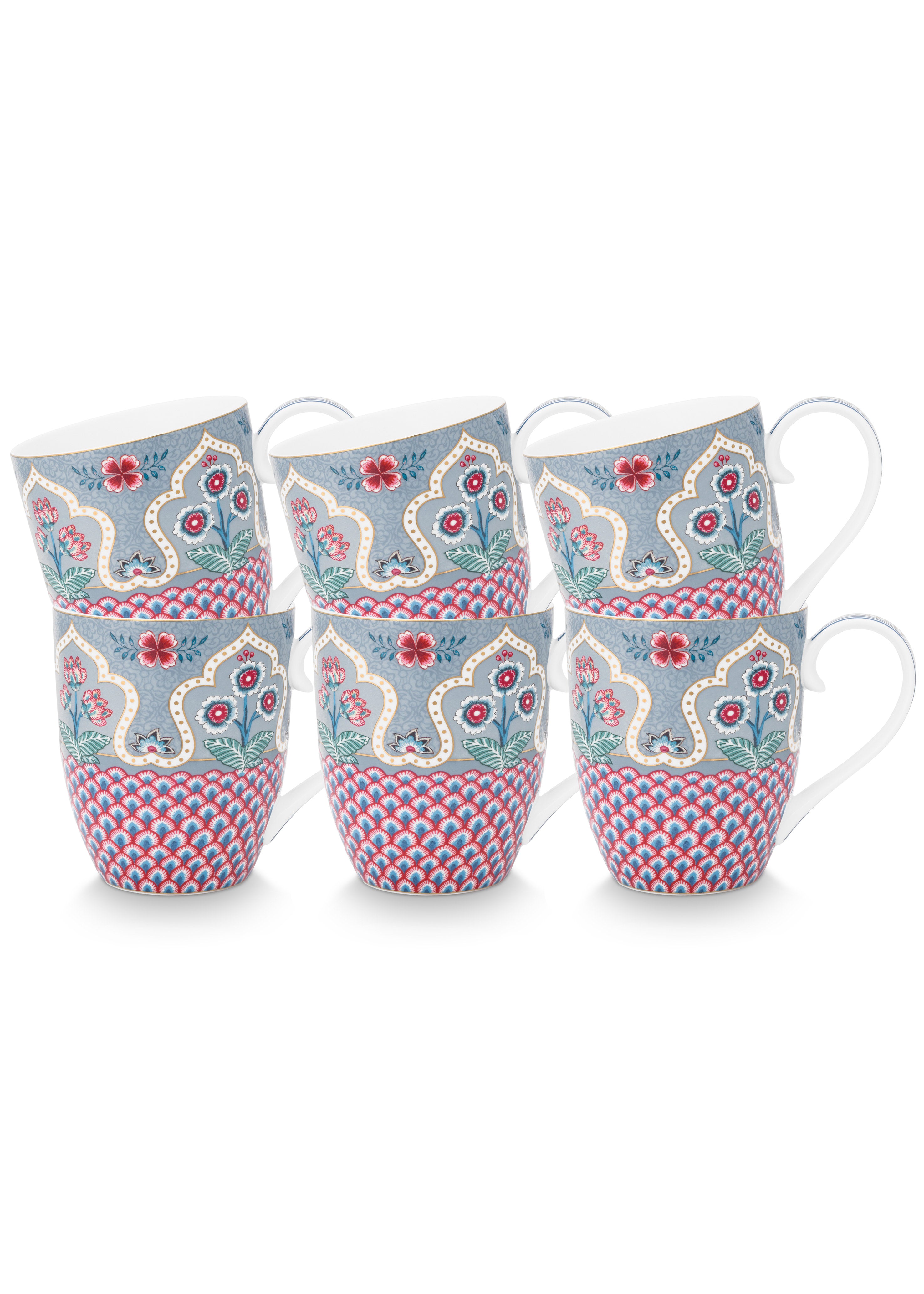 Pip Studio – Flower Festival Mokken – Servies set van 6 – 450ml