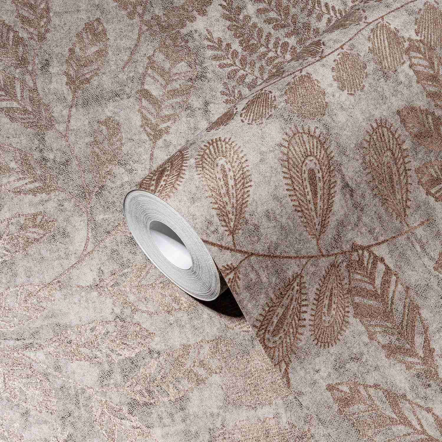 A.S. Création behang bloemen grijs, roze en goud – 53 cm x 10.05 m – A