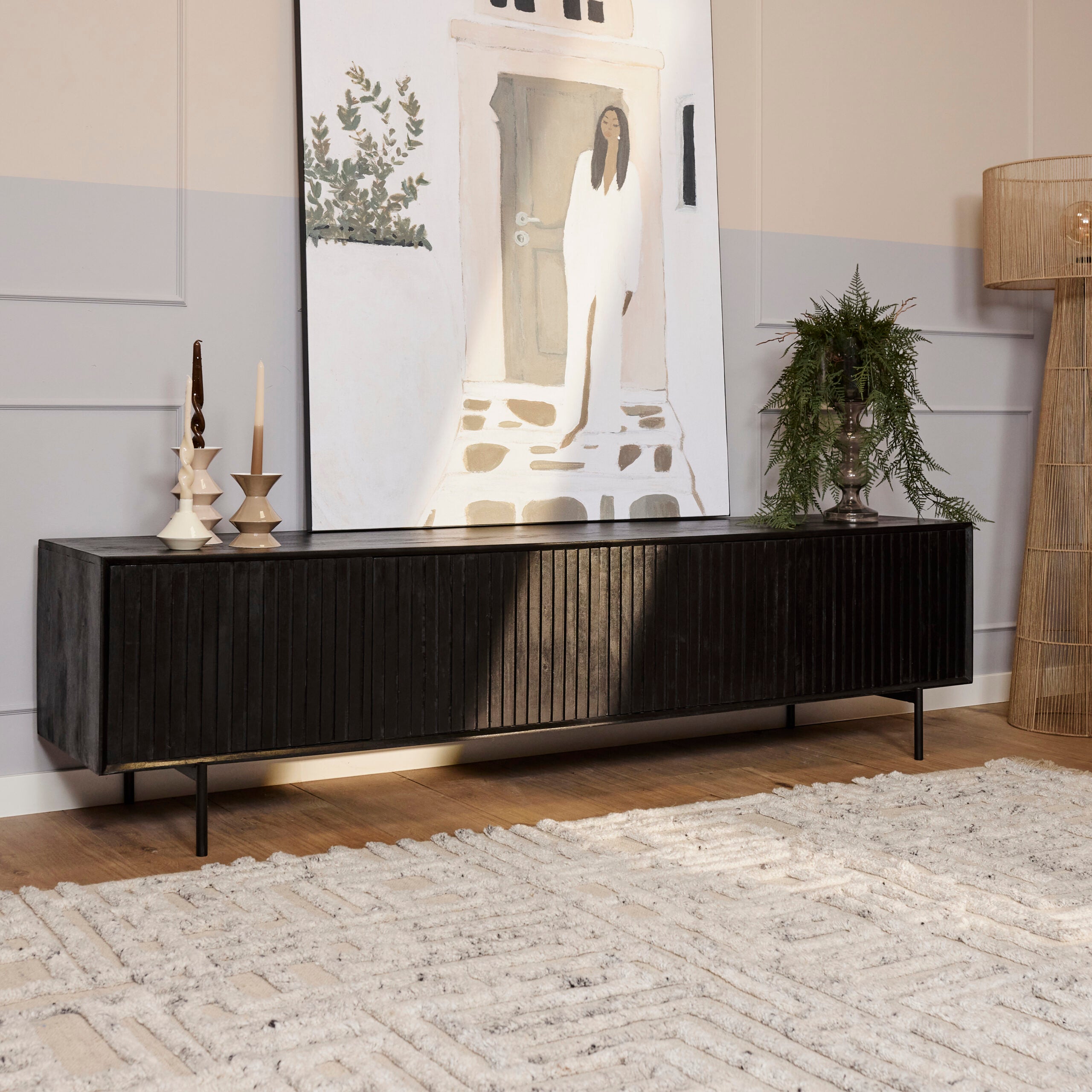 Starfurn tv meubel Madison – zwart – 45x210x55cm