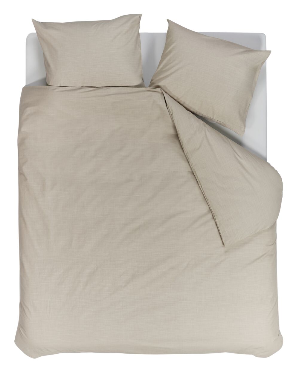 vtwonen Dekbedovertrek Cozy Slub – 240 x 220 cm – Zand