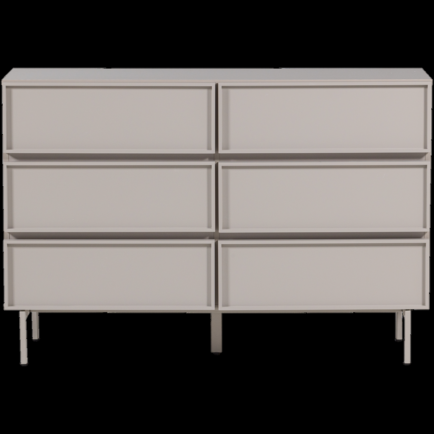 WOOOD ladekast 6 lades Tours – Melamine/MDF – Zand – 80x120x42