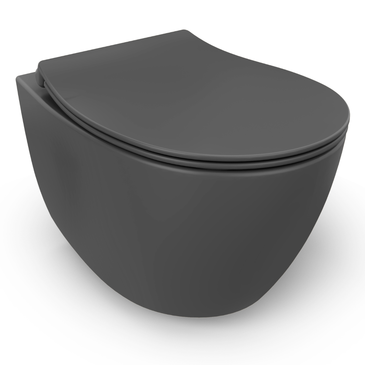 Isvea Wc Toilet Badkamer Hangend Antraciet Inclusief Softclose Toiletb